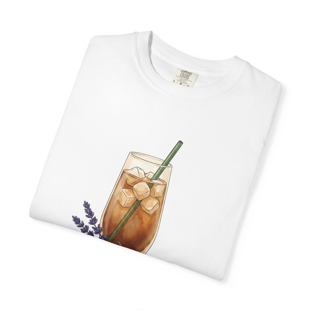 Iced Coffee Shirt Coffee Floral Gift Women Watercolor Tee Cold Brew T-Shirt Coffee Fan Watercolour Tshirt Botanical Graphic Minimalist