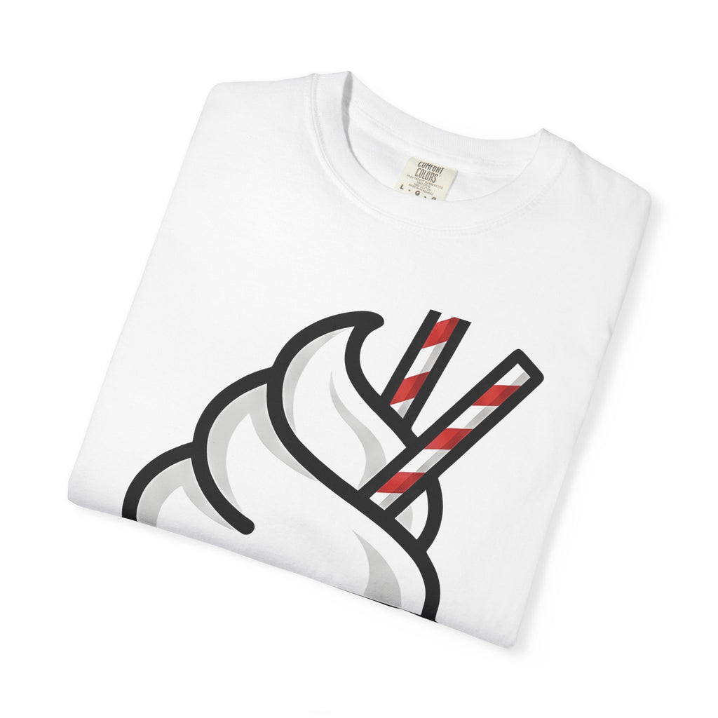 Frozen Dessert Shirt Desserts Gourmet Gift Women Line Art Tee Ice Cream T-Shirt Dessert Fan Illustration Tshirt Gourmet Graphic Modern