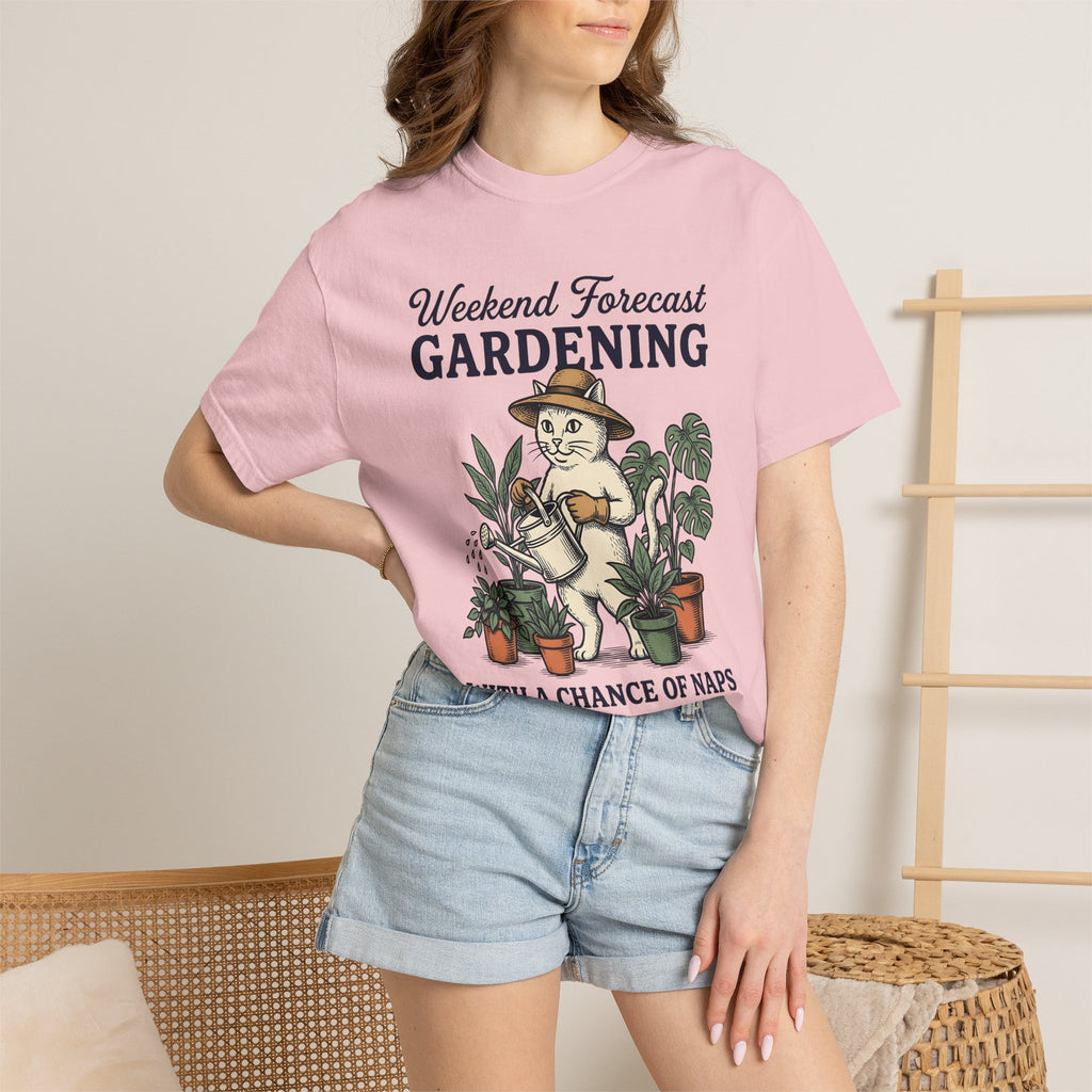 Cat Plant Care Shirt Cat Landscaping Gift Women Classic Tee Feline Care T-Shirt Cat Fan Vintage Tshirt Garden Design Minimalist Greenery