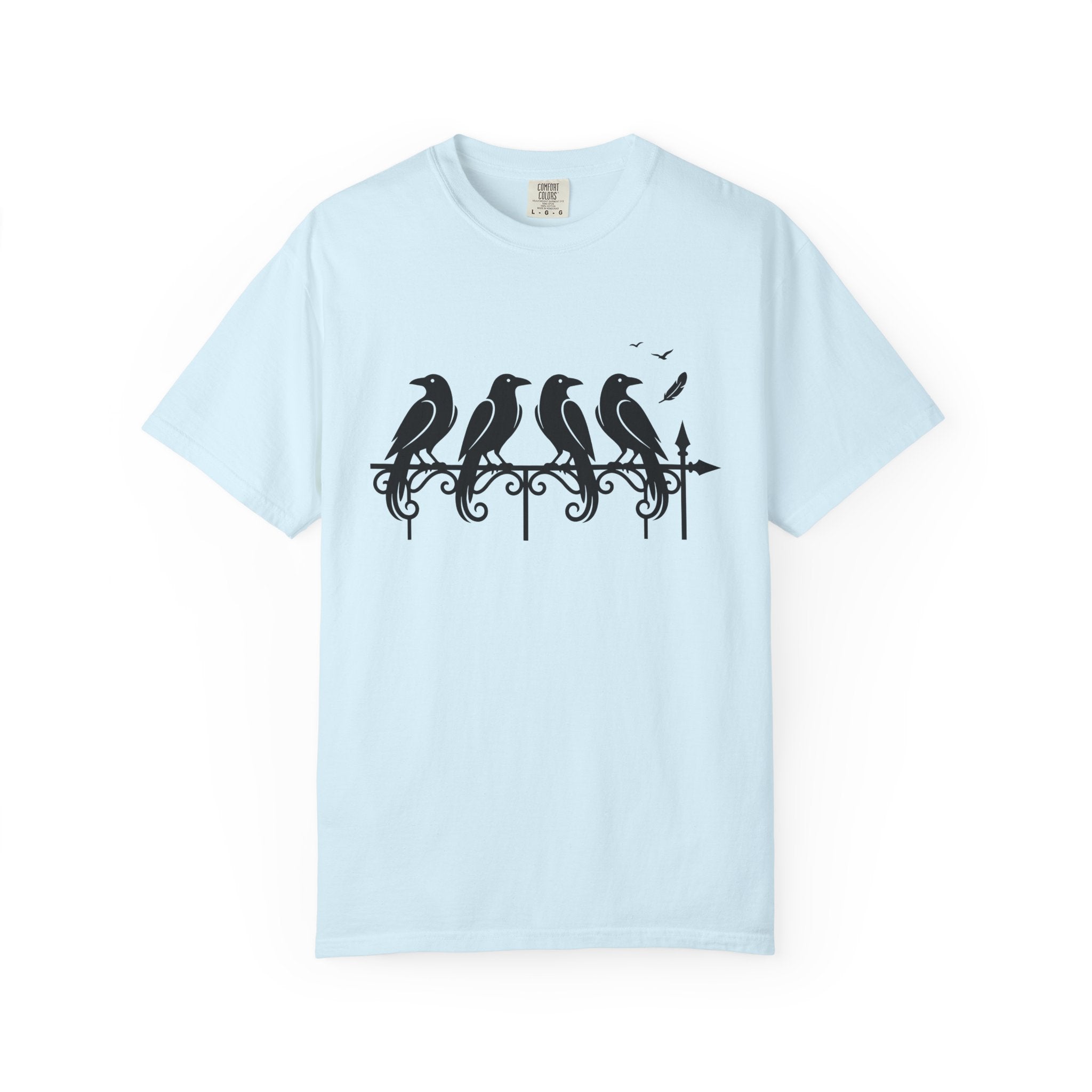 Blackbird Shape Shirt Halloween Wildlife Gift Women Eerie Tee Thrush T-Shirt Horror Fan Spooky Tshirt Animal Graphic Clean Metal Design