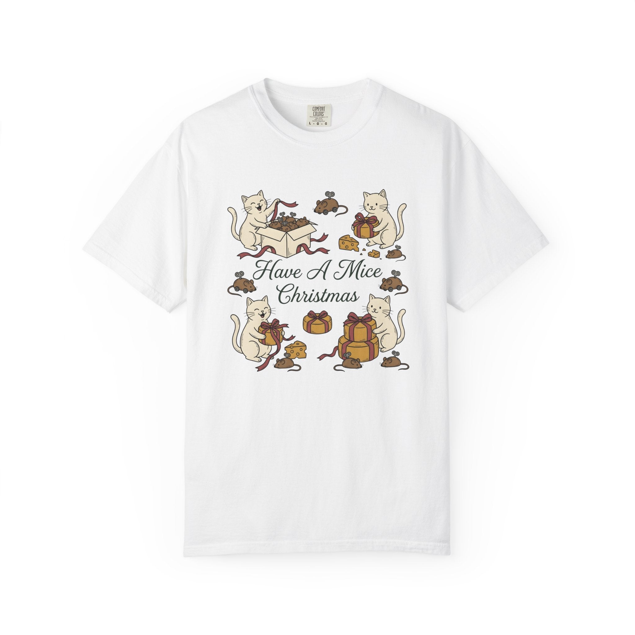 Cat Drawing Shirt Cat Winter Gift Women Cartoon Tee Kitten T-Shirt Cat Fan Feline Tshirt Frosty Graphic Doodle Gift Tshirt