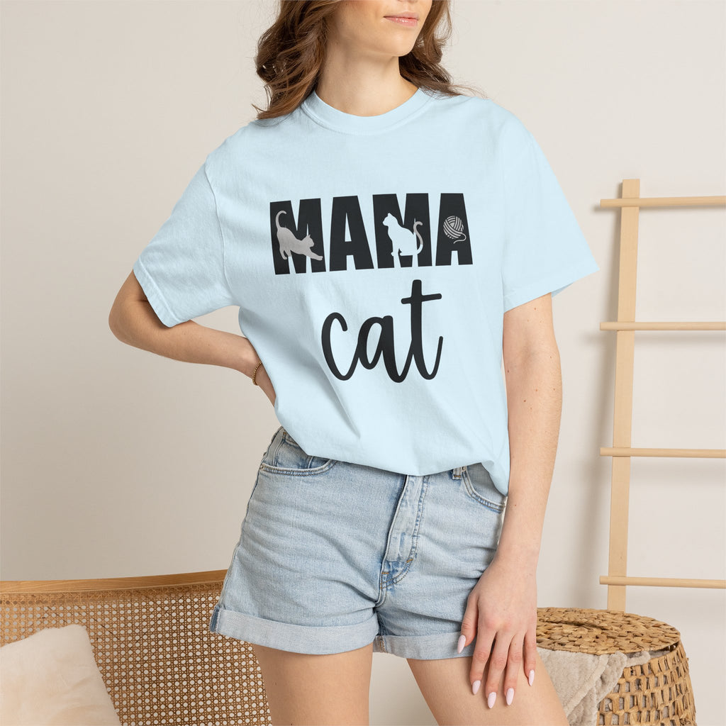 Cat Silhouette Shirt Cat Mom Pet Gift Women Bold Tee Kitten T-Shirt Cat Lady Fan Feline Tshirt Animal Graphic Minimalist Yarn Tshirt