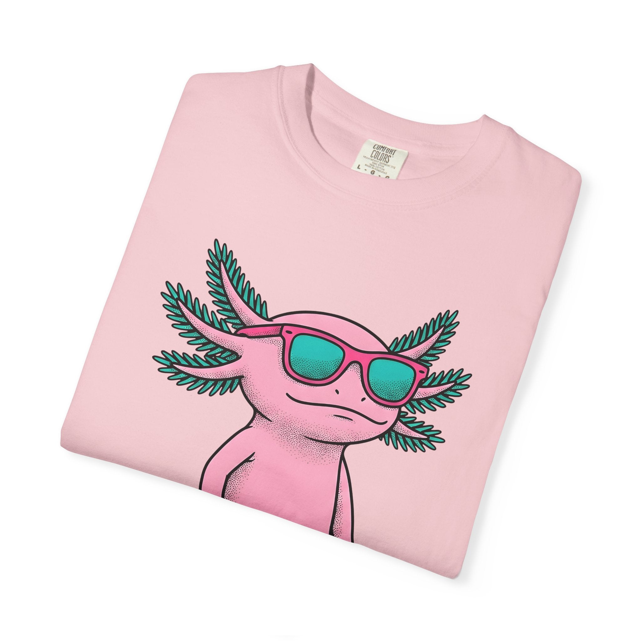 Axolotl Glasses Shirt Animals Satire Gift Women Animated Tee Axolotl Specs T-Shirt Animal Fan Cartoon Tshirt Parody Graphic Old School