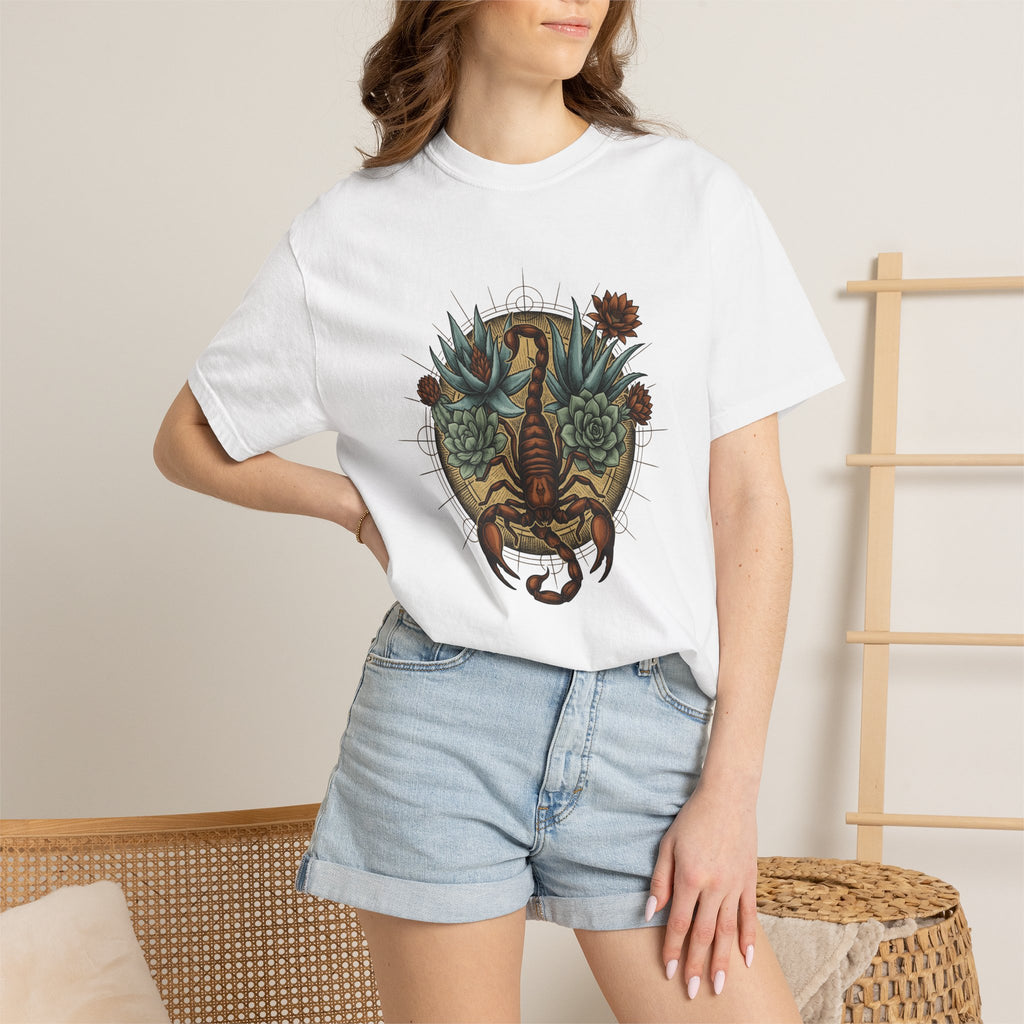 Scorpion Flower Shirt Boho Chic Horoscope Gift Women Tribal Tee Scorpio T-Shirt Bohemian Enthusiast Tribal Tshirt Astrology Graphic Retro