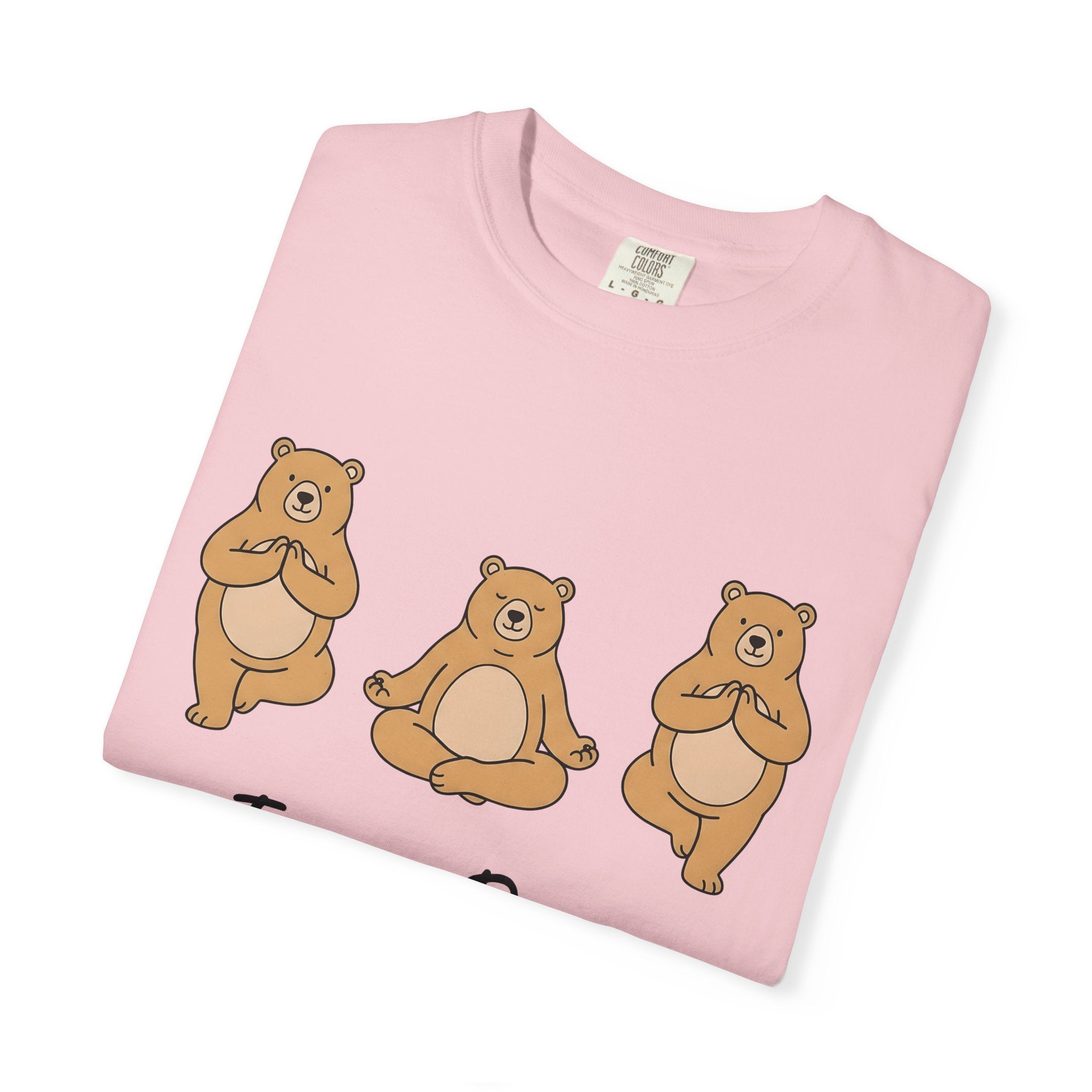 Meditation Bear Shirt Yoga Wildlife Gift Women Kawaii Tee Bear T-Shirt Yoga Enthusiast Cute Tshirt Animal Graphic Simple Zen Pose Tshirt