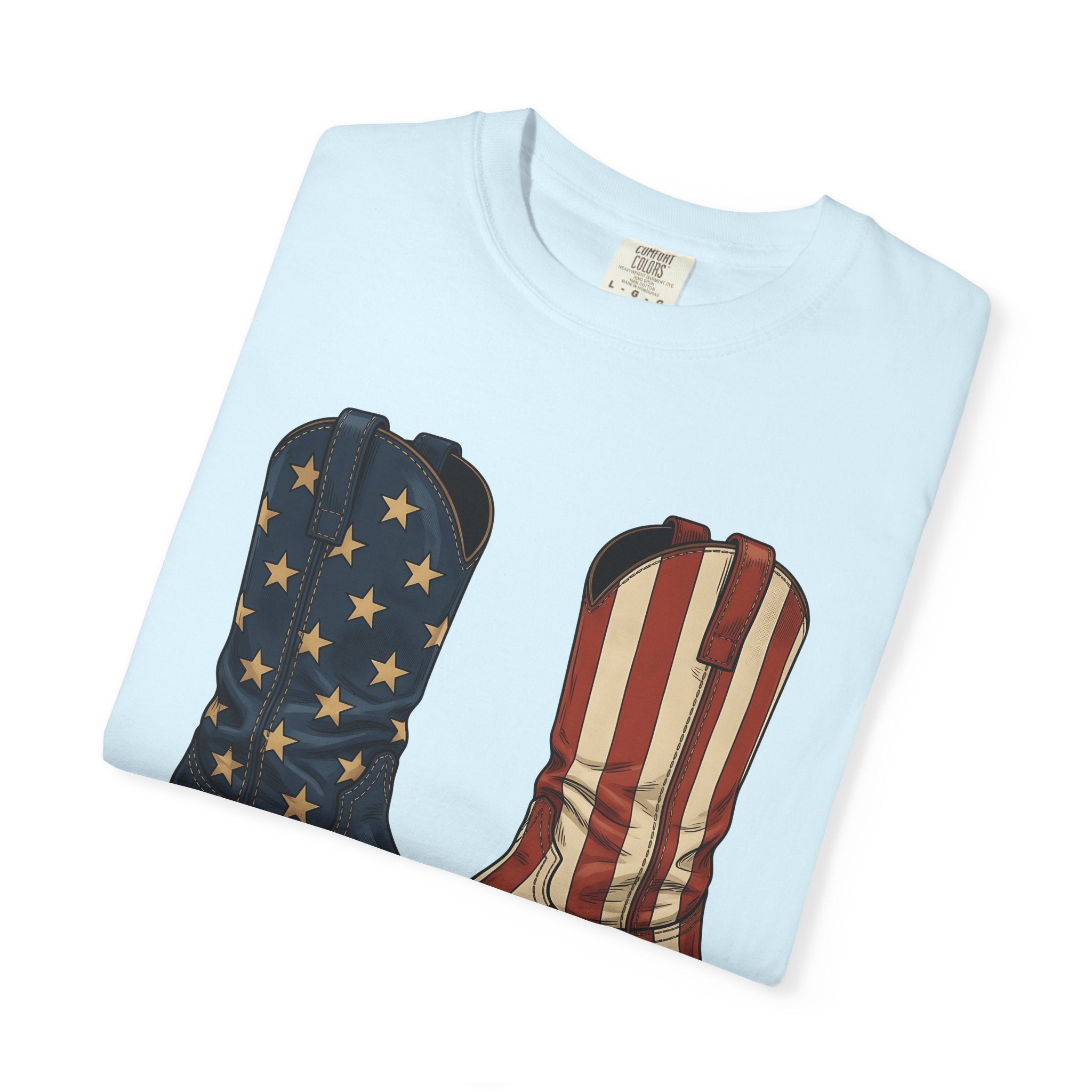 Cowboy Boots Shirt America Rodeo Gift Women Americana Tee Boots T-Shirt American Fan Country Tshirt Rodeo Graphic Hand Drawn Stars Tshirt