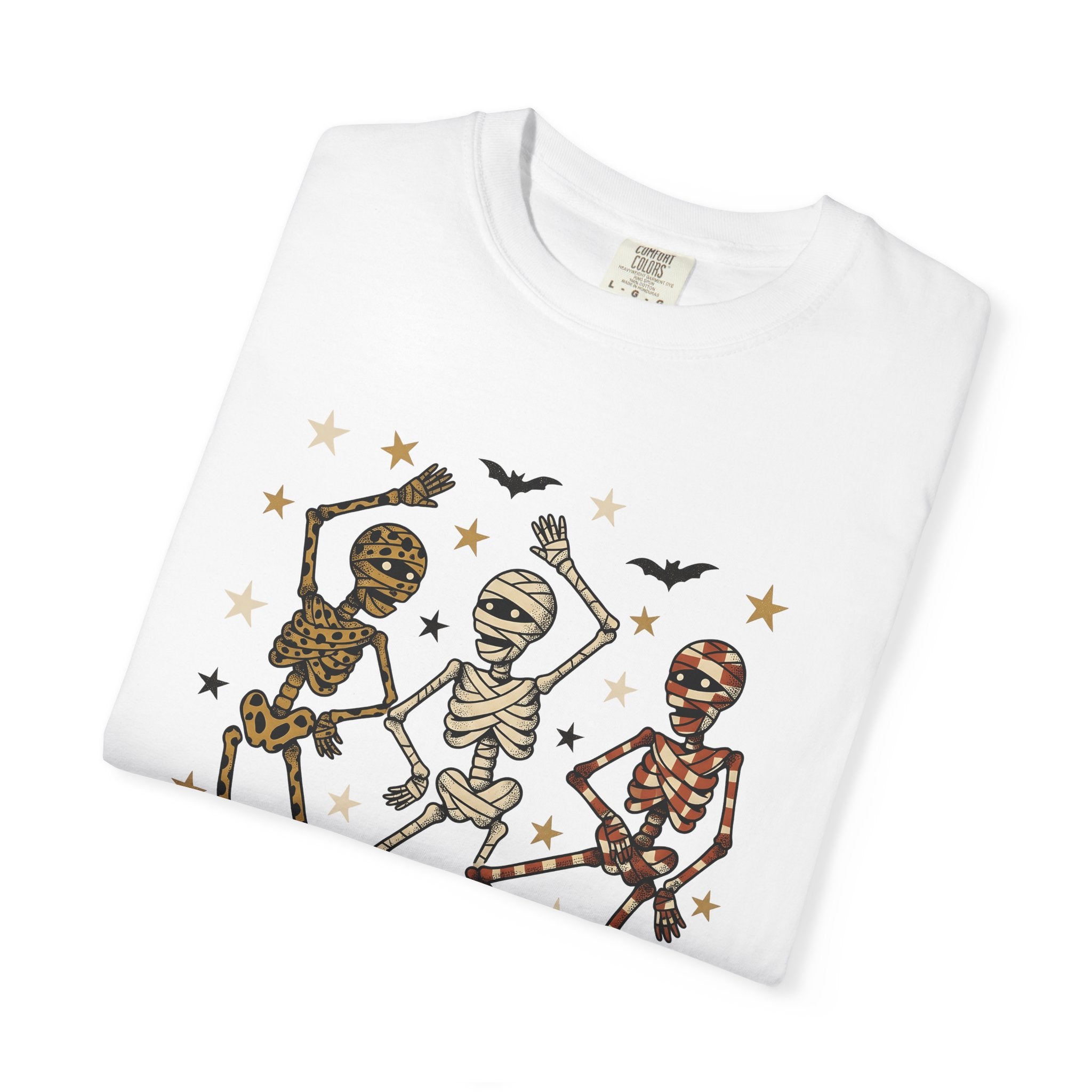Dancing Bones Shirt Halloween Festivity Gift Women Animated Tee Skeleton T-Shirt Spooky Fan Cartoon Tshirt Celebration Graphic Classic