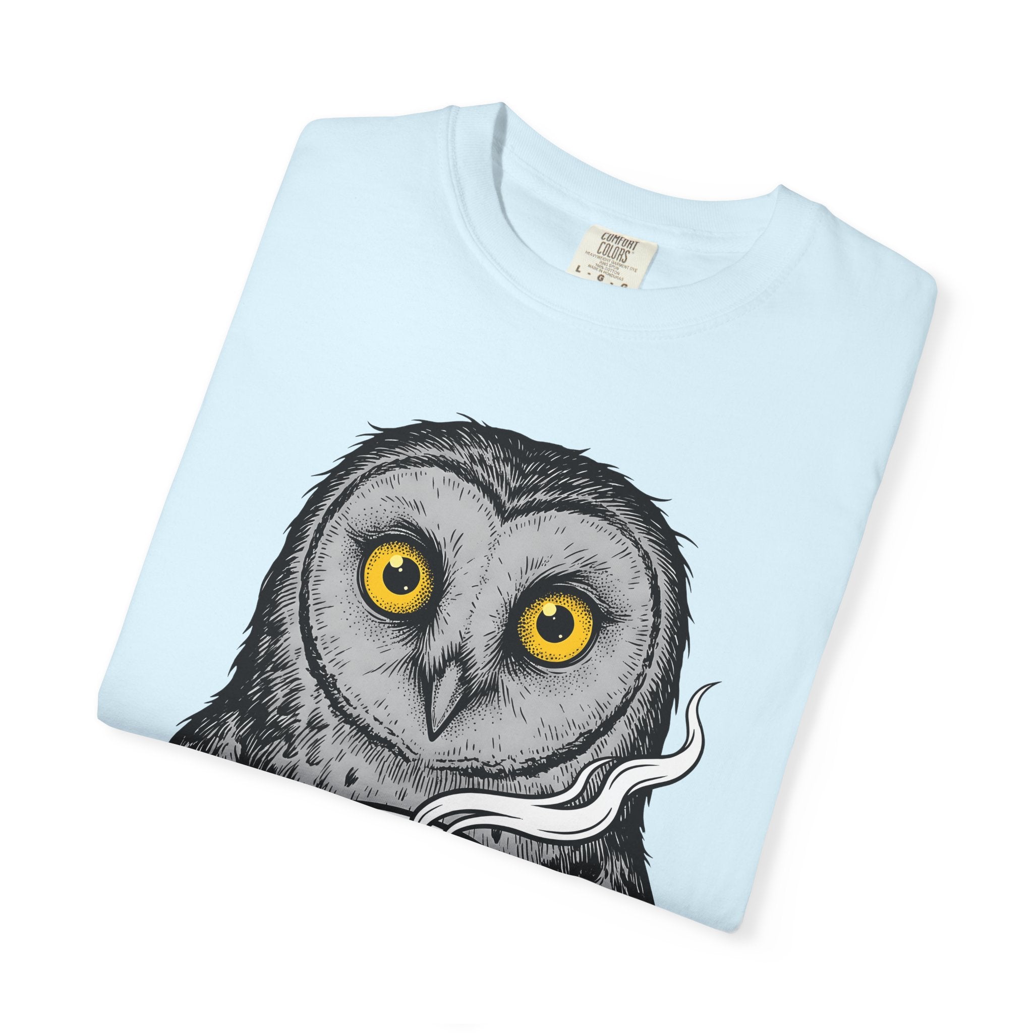 Owl Coffee Mug Shirt Coffee Pets Gift Women Line Art Tee Owl T-Shirt Coffee Fan Hoot Graphic Hand Drawn Steam Wave Tshirt