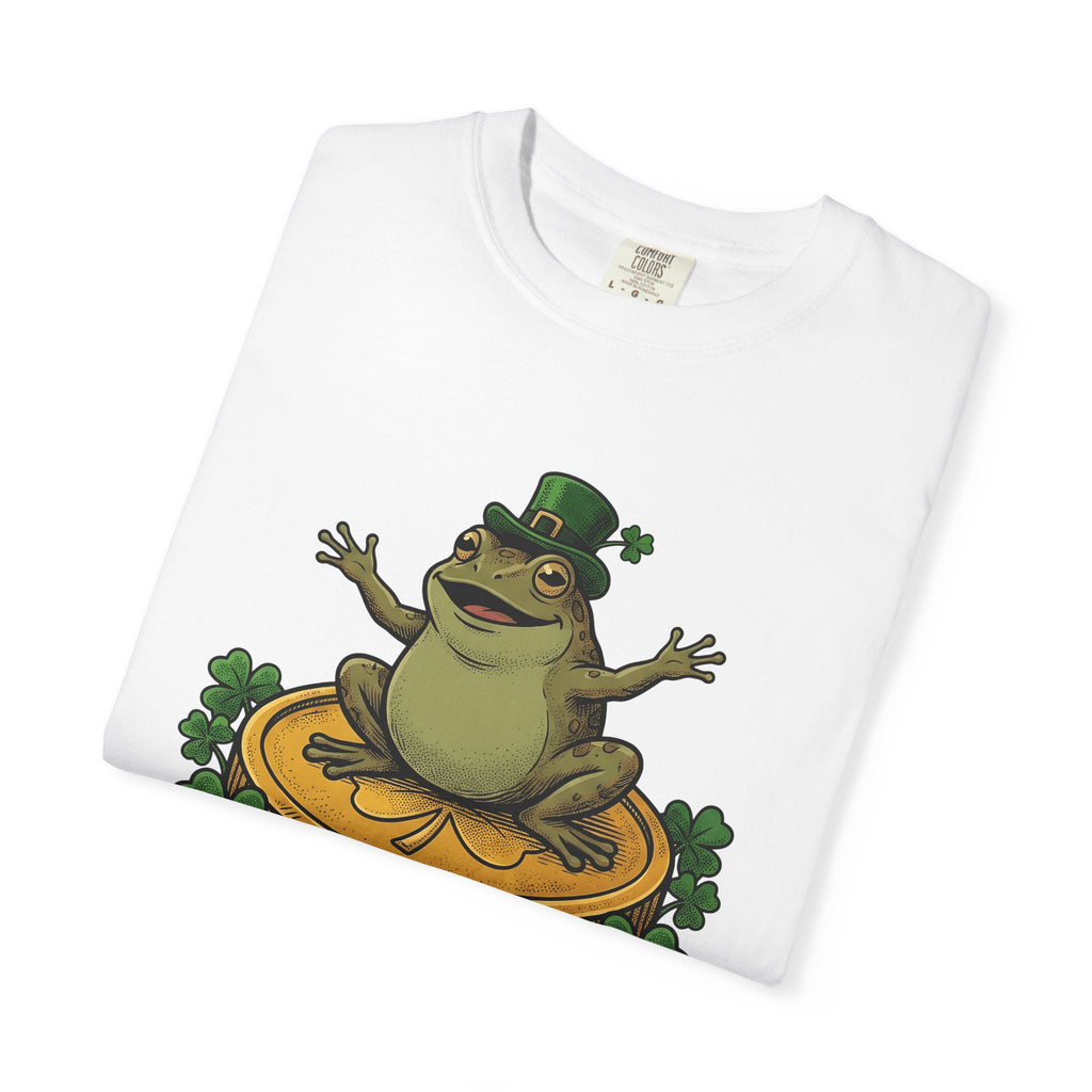 Frog Coin Shirt St Patrick's Day Lucky Gift Women Vintage Tee Coin T-Shirt Patrick's Day Fan Retro Tshirt Fortune Graphic Hand Drawn