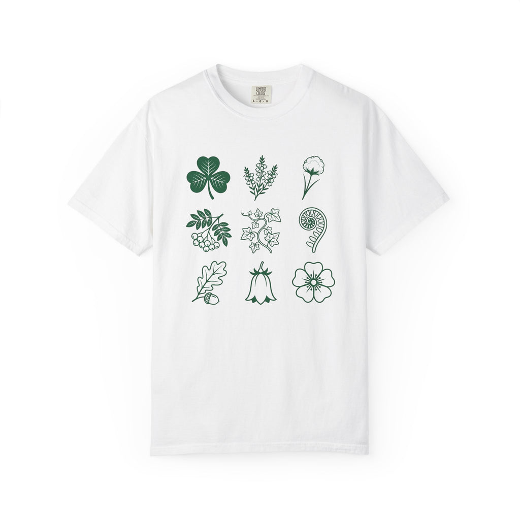 Clover Plants Shirt St. Patrick's Day Outdoors Gift Women Floral Art Tee Shamrock T-Shirt Luck Fan Botanical Tshirt Nature Graphic Simple