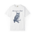 Owl Illustration Shirt Funny Pets Gift Women Hand Drawn Tee Owl T-Shirt Humor Fan Hoot Graphic Animal Cartoon Tree Branch Tshirt