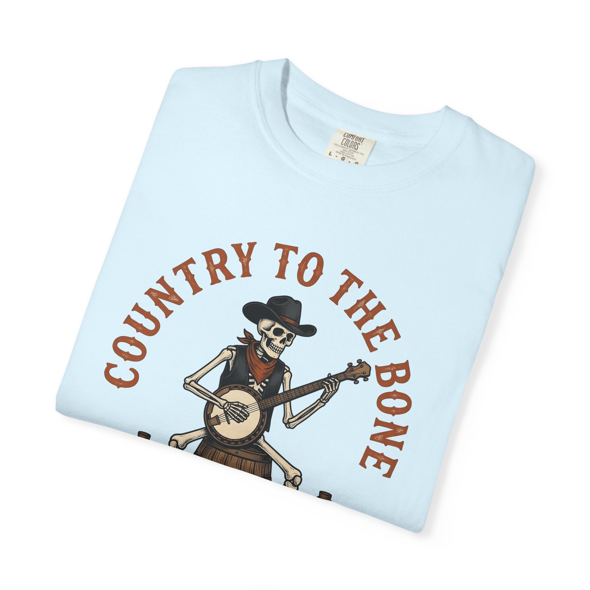 Bone Cowboy Shirt Halloween Rustic Gift Women Antique Tee Skeleton T-Shirt Horror Fan Vintage Tshirt Country Graphic Cartoon Acoustic Guitar
