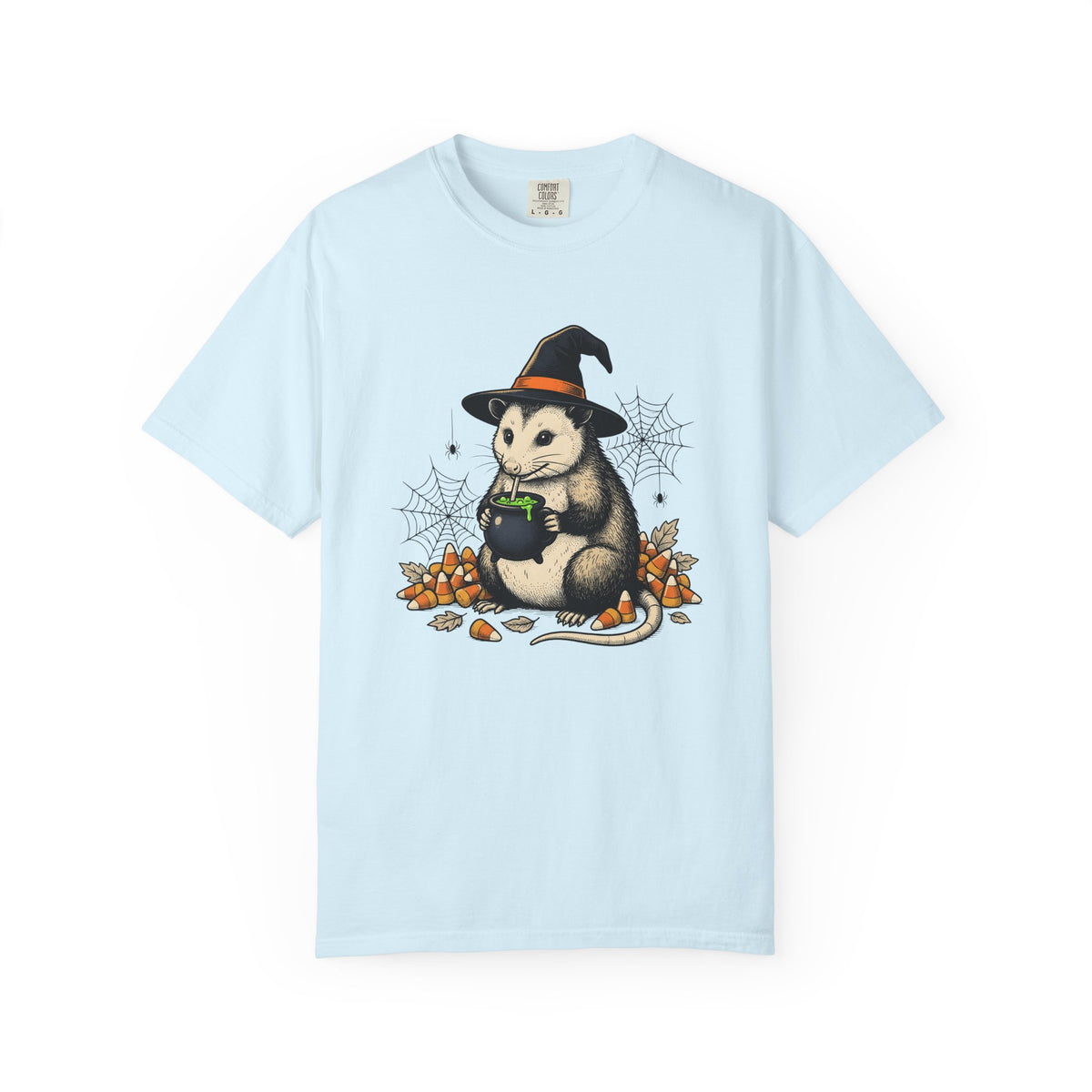 Opossum Magic Shirt Halloween Fauna Gift Women Sketch Tee Possum T-Shirt Spooky Fan Drawing Graphic Tshirt Line Art Autumn Candy Tshirt