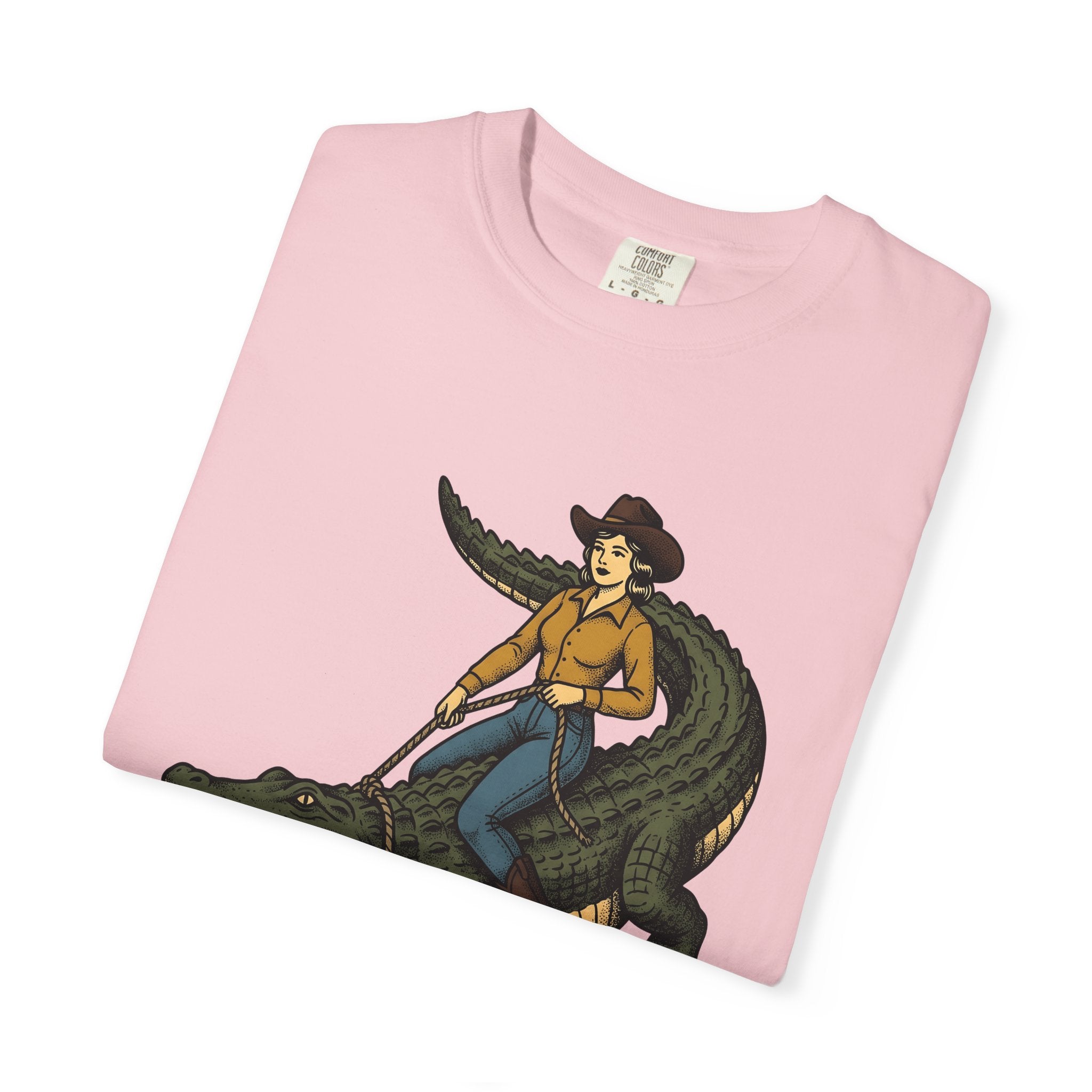Cowgirl On Alligator Shirt Cowgirl Cowboy Gift Women Rustic Tee Rodeo T-Shirt Cowgirl Fan Western Tshirt Cowboy Graphic Old School Hat