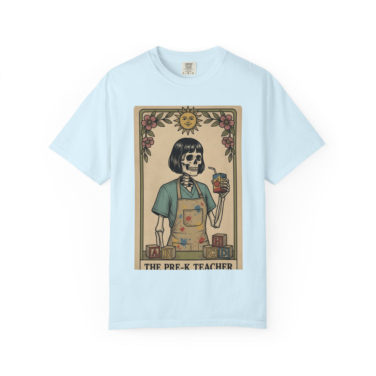 Skeleton Professor Tarot Card T-Shirt – Funny Halloween Teacher Gag, Unisex Graphic Tee