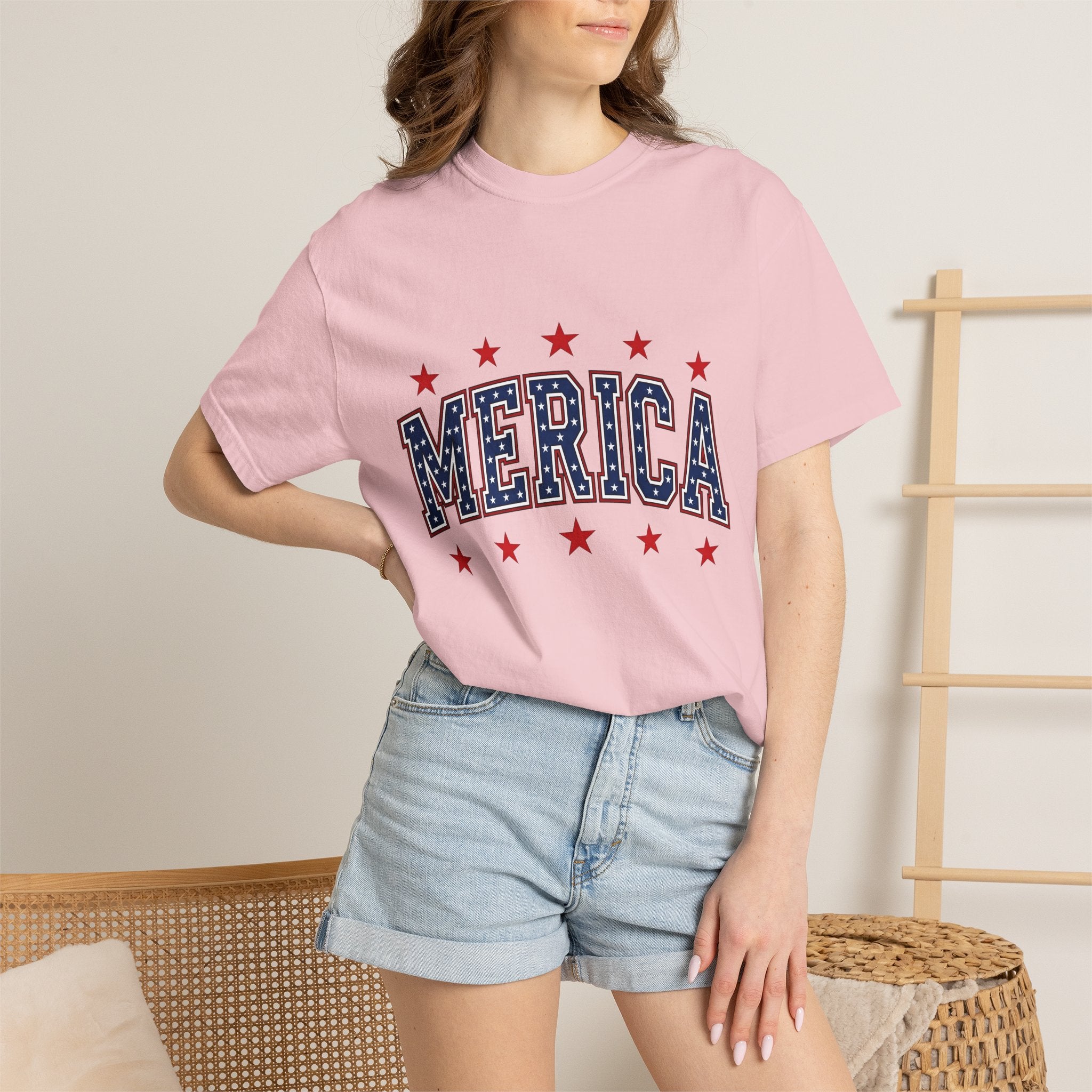 Patriotic Stars Shirt America 4Th Of July Festival Gift Women Vibrant Tee Star T-Shirt Independence Fan Colorful Tshirt Celebration Graphic