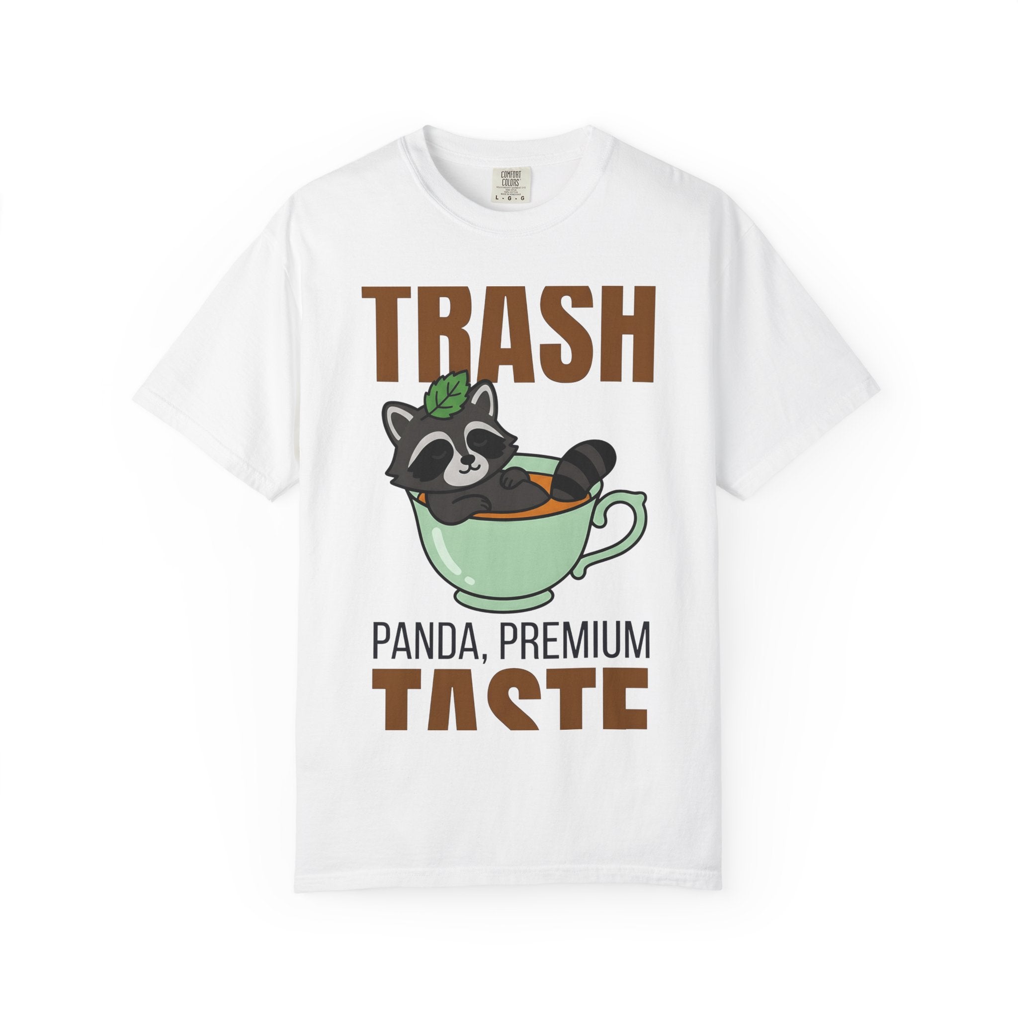 Raccoon Tea Cup Shirt Animals Cappuccino Gift Women Playful Tee Trash Panda T-Shirt Wildlife Fan Critter Tshirt Coffee Graphic Sketch Plant
