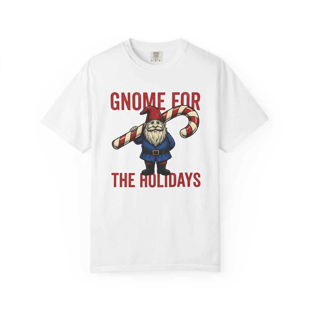 Holiday Gnome Shirt Christmas Joke Gift Women Retro Tee Gnome T-Shirt Christmas Fan Vintage Tshirt Pun Graphic Sketch Peppermint Stick