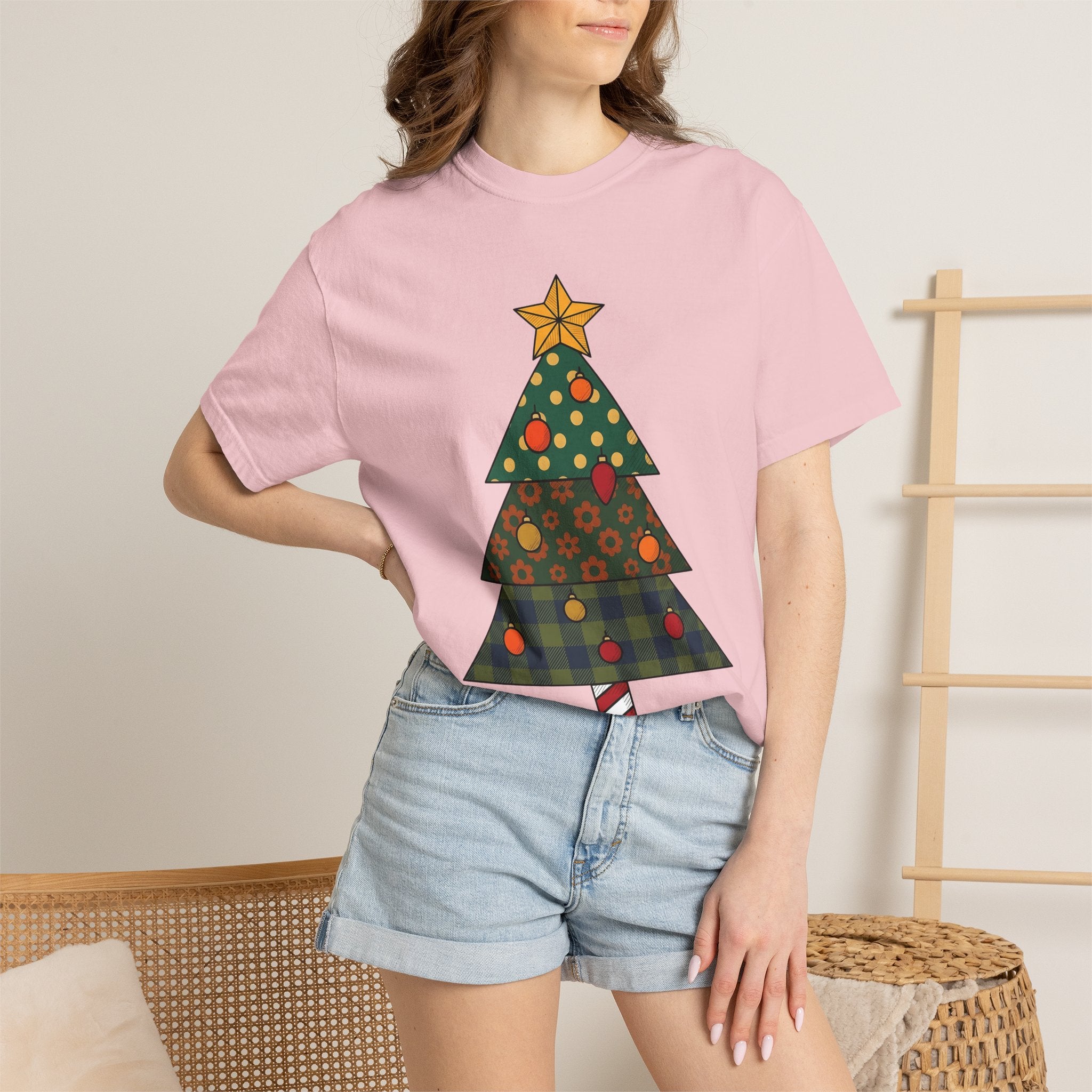 Christmas Tree Shirt Christmas Festive Gift Women Country Tee Fir Tree T-Shirt Holiday Fan Christmas Tree Tshirt Holiday Graphic Classic