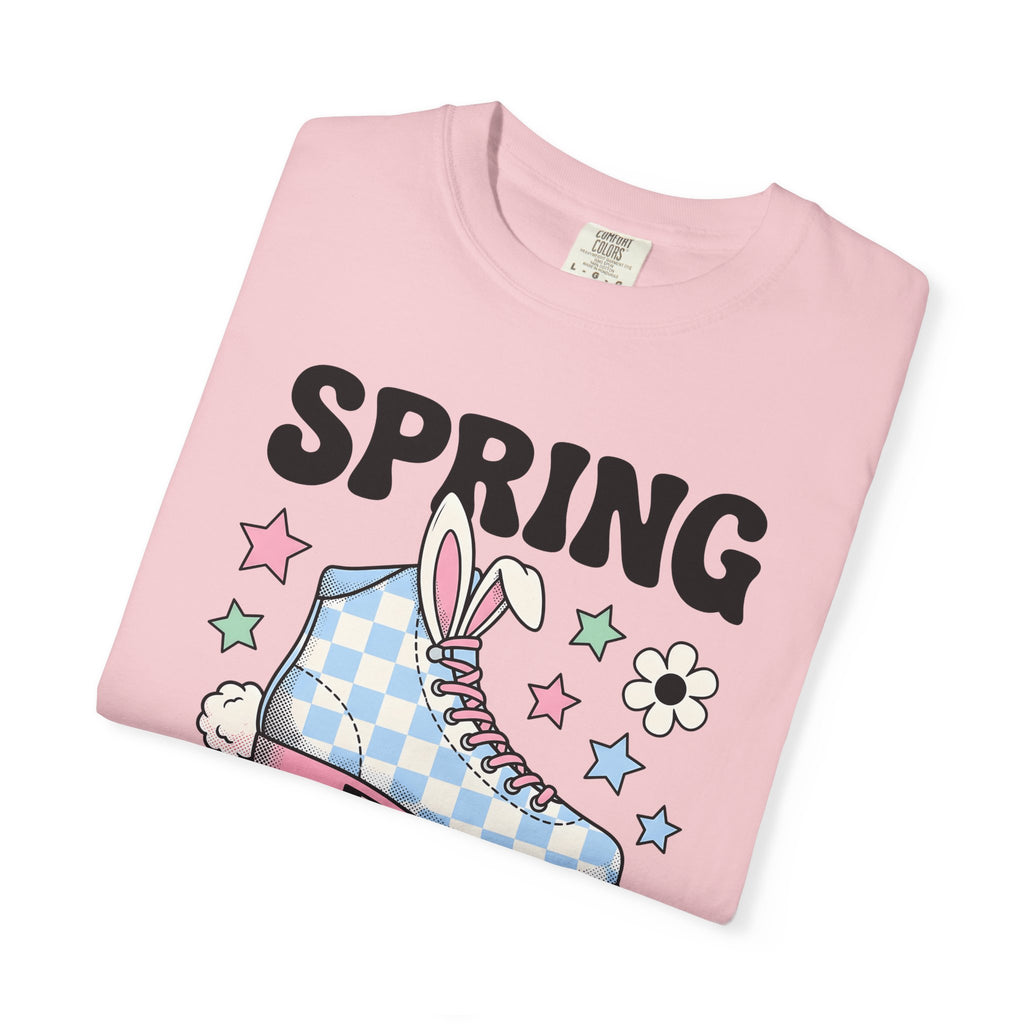 Bunny Skate Shirt Easter Plants Gift Women Classic Tee Rabbit Skate T-Shirt Easter Fan Spring Tshirt Vintage Illustration Floral Graphic