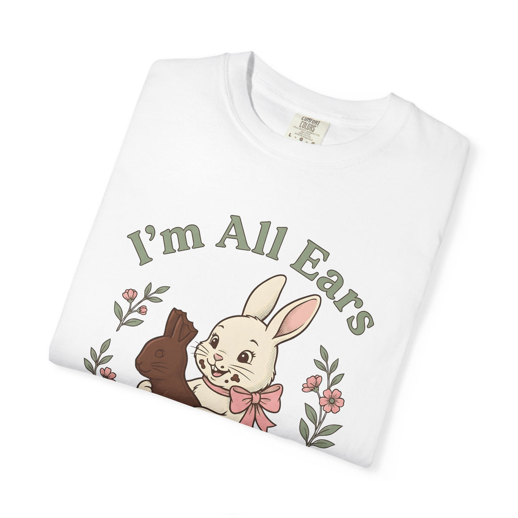 Chocolate Hare Shirt Easter Critter Gift Women Antique Tee Bunny T-Shirt Easter Fan Vintage Tshirt Creature Graphic Cartoon Blossom Tshirt