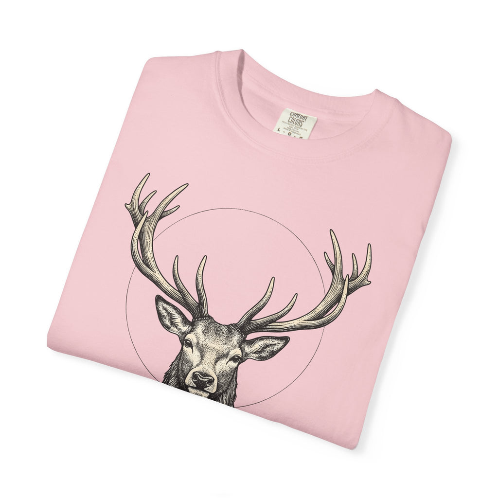 Buck Deer Shirt Animal Wildlife Gift Women Modern Boho Tee Stag T-Shirt Wildlife Enthusiast Bohemian Tshirt Conservation Graphic Retro Lotus