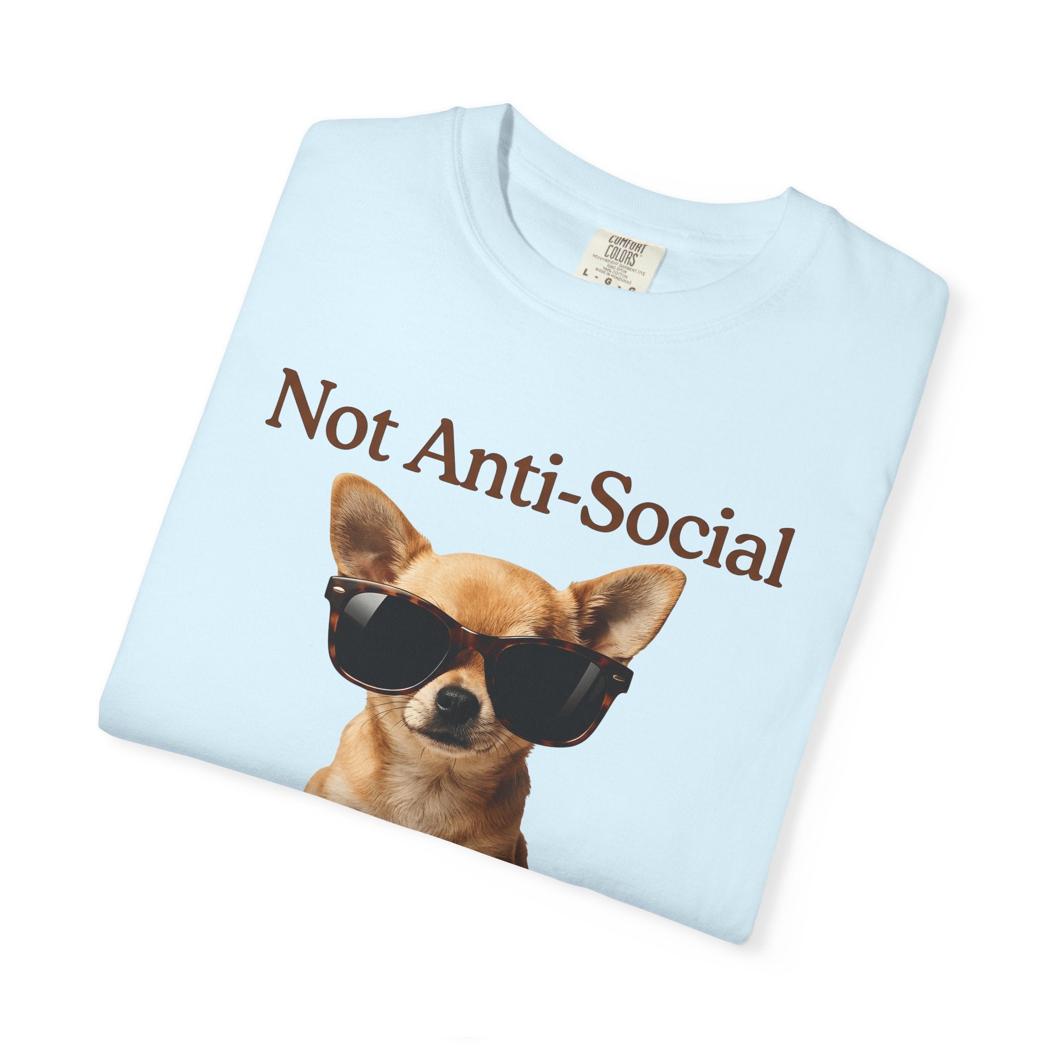 Chihuahua Sunnies Shirt Dog Jokes Gift Women Natural Tee Puppy T-Shirt Dog Fan Realistic Tshirt Humor Graphic Classic Spectacles Tshirt