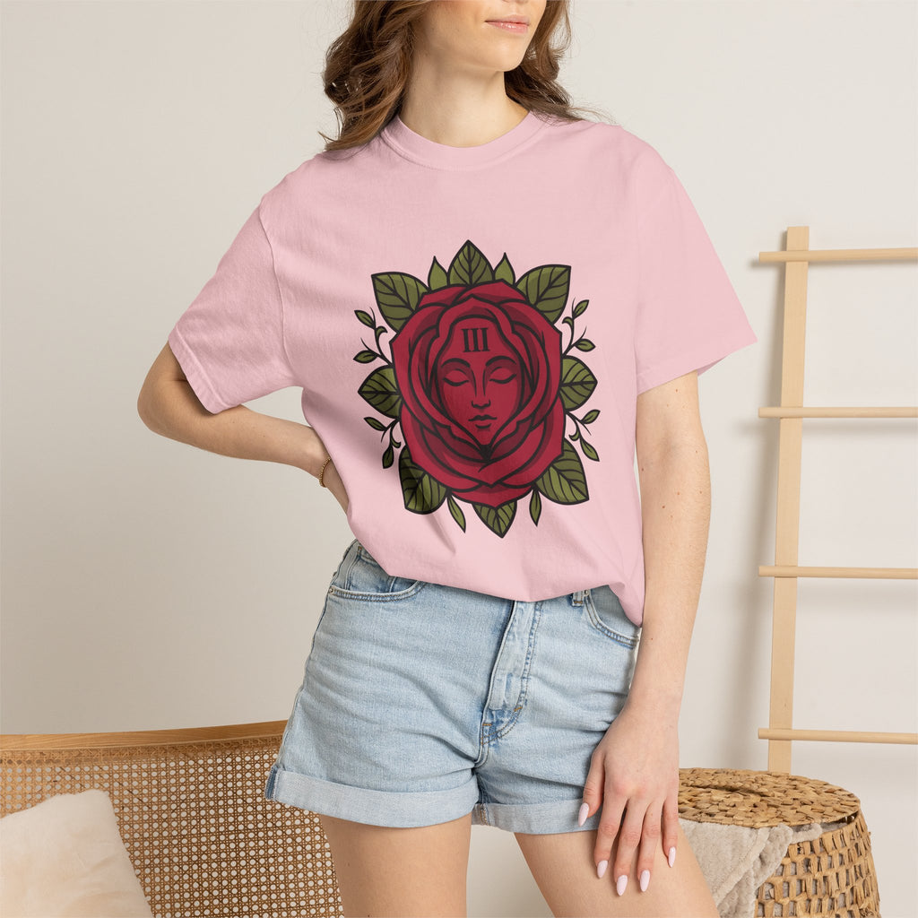 Flower Face Shirt Boho Chic Floral Gift Women Tattoo Tee Floral Face T-Shirt Bohemian Fan Ink Tshirt Blossom Graphic Boho Leaves Tshirt