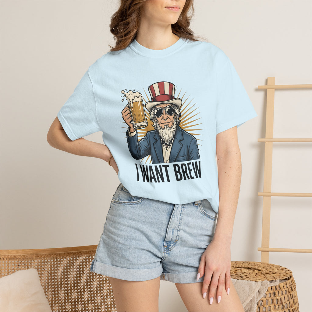 Uncle Sam Beer Shirt 4th Of July Beer Gift Women Vintage Tee Patriotic T-Shirt Beer Fan Patriotic Tshirt Beer Graphic Retro Sunglasses