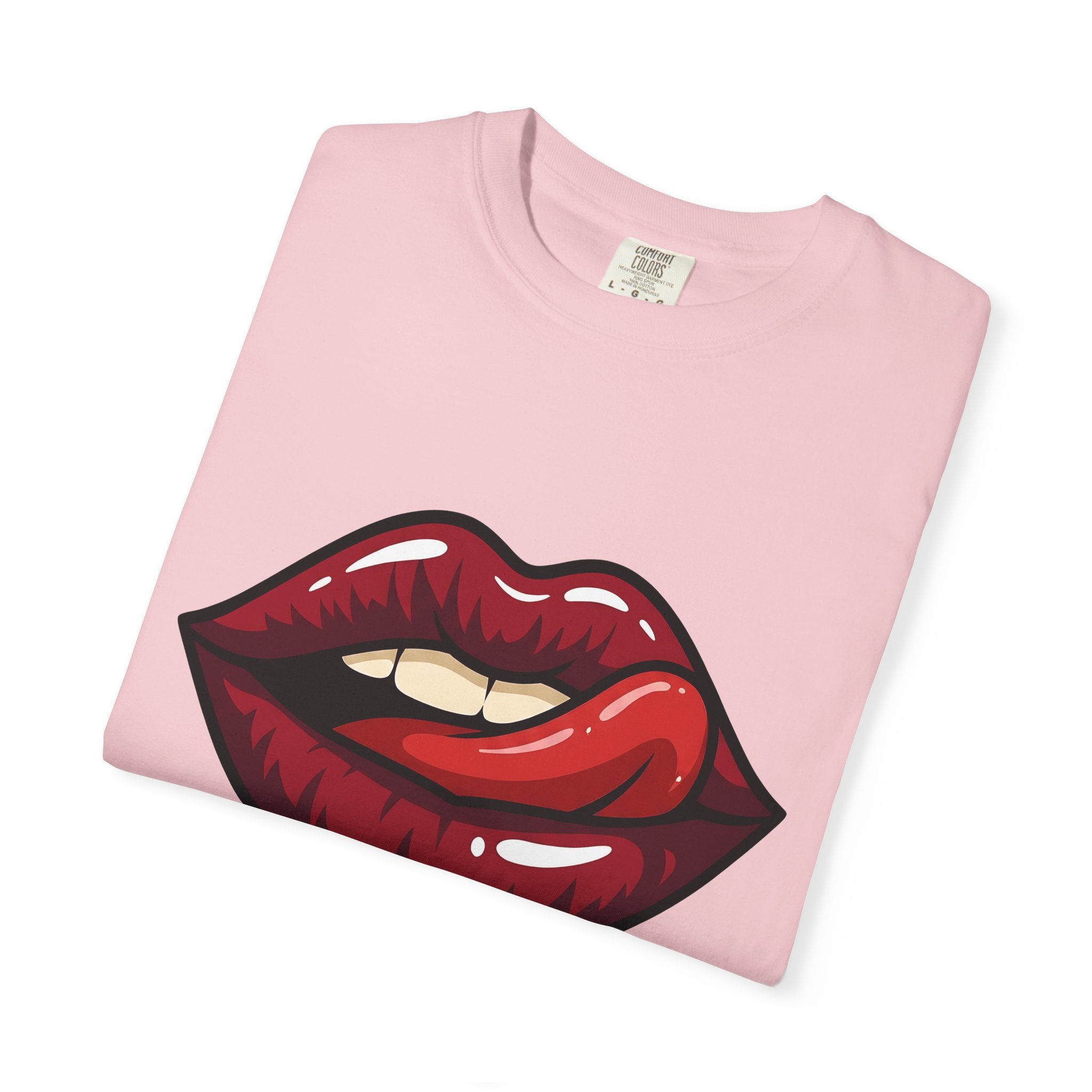 Red Lips Shirt St. Valentine's Day Love Gift Women Cartoon Tee Lipstick T-Shirt Valentine Fan Comic Tshirt Romance Graphic Illustration