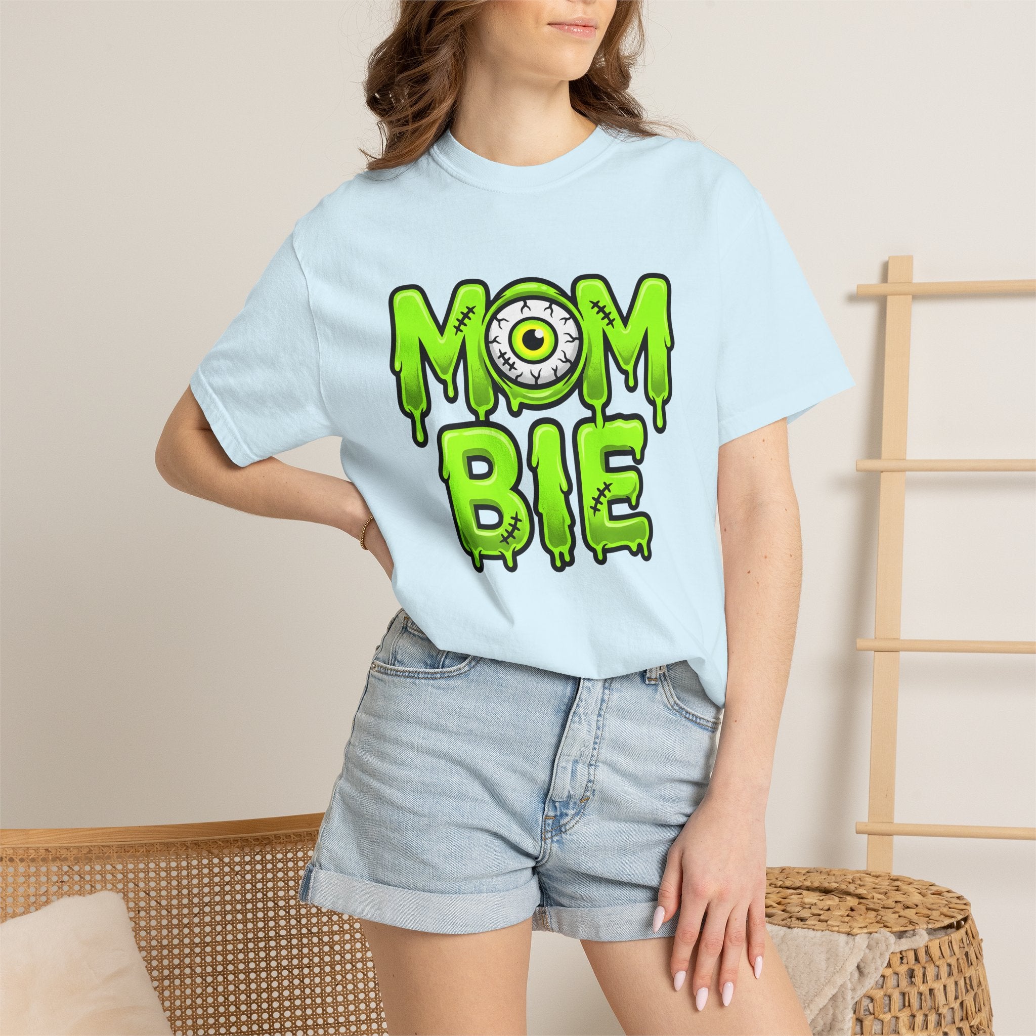 Undead Illustration Shirt Moms Fall Gift Women Comic Tee Zombie T-Shirt Mom Fan Cartoon Tshirt Autumn Graphic Thick Lines Eye Tshirt
