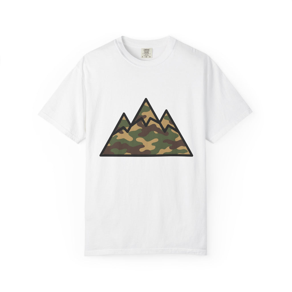 Camouflage Mountain Shirt Moms Outdoors Gift Women Minimalist Tee Mountain Range T-Shirt Motherhood Enthusiast Simple Tshirt Adventure