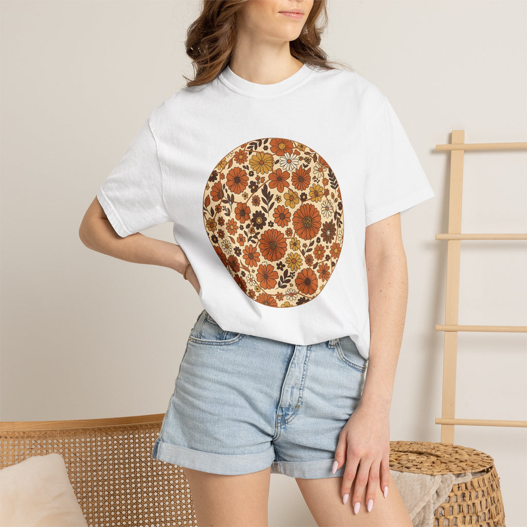 Classic Floral Design Shirt Moms Nature Gift Women Tribal Tee Floral T-Shirt Mother Fan Ethnic Tshirt Outdoor Graphic Mid Century Sunflower