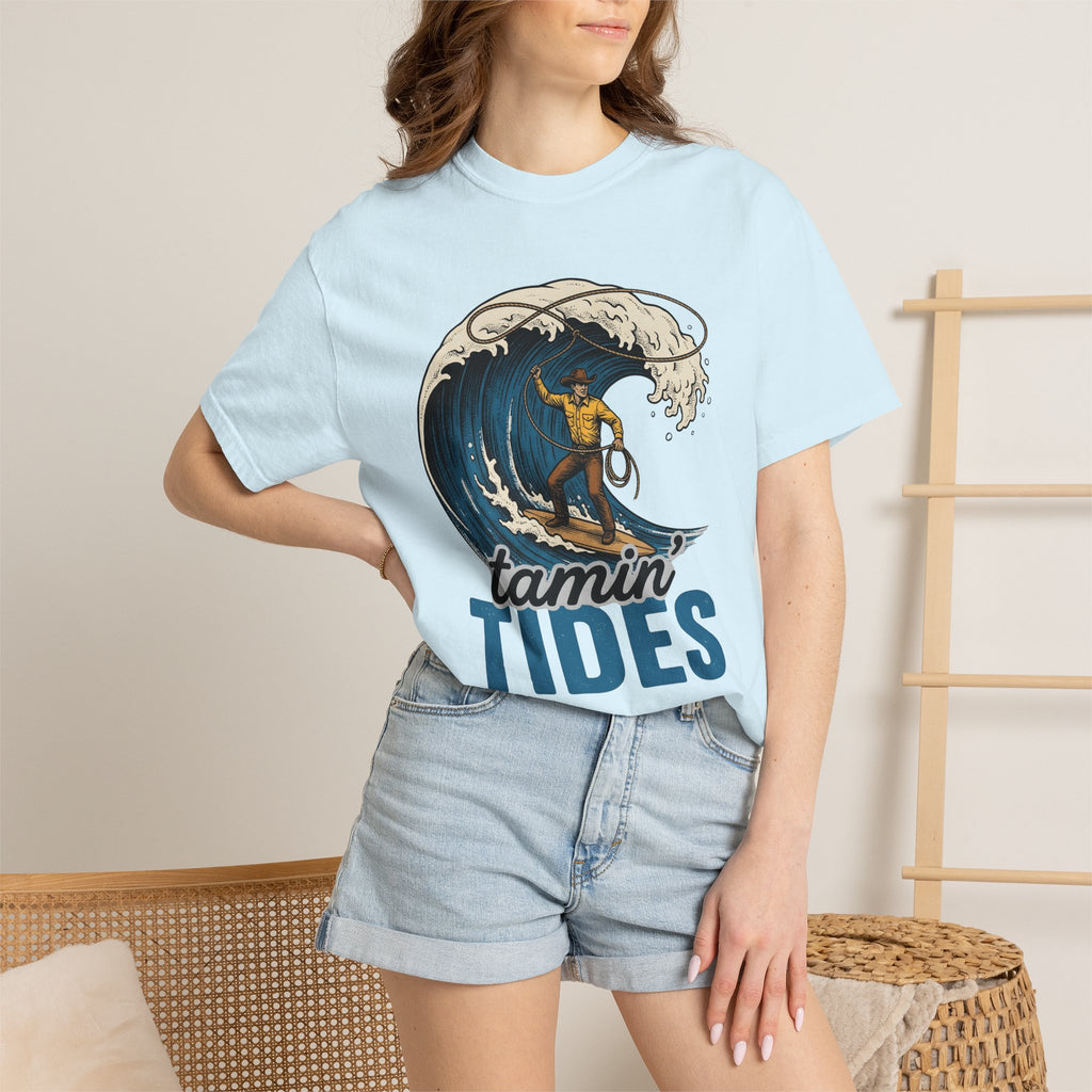 Cowboy Surfer Shirt Beach Cowboy Gift Women Vintage Tee Cowboy T-Shirt Coast Fan Distressed Graphic Tshirt Retro Wave Tshirt