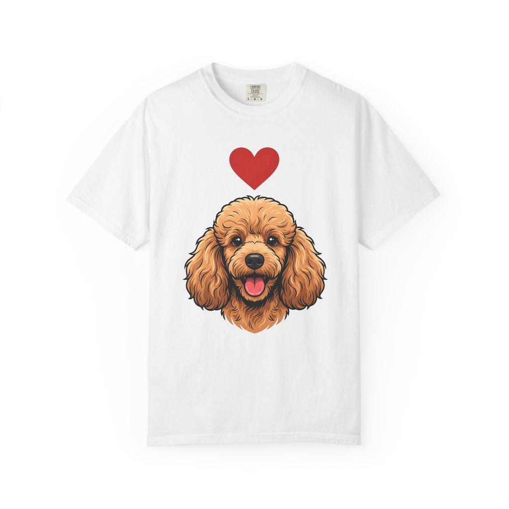 Poodle Puppy Shirt Dog Pet Gift Women Comic Tee Puppy T-Shirt Dog Fan Canine Tshirt Pet Illustration Vintage Love Symbol Tshirt