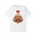 Poodle Puppy Shirt Dog Pet Gift Women Comic Tee Puppy T-Shirt Dog Fan Canine Tshirt Pet Illustration Vintage Love Symbol Tshirt