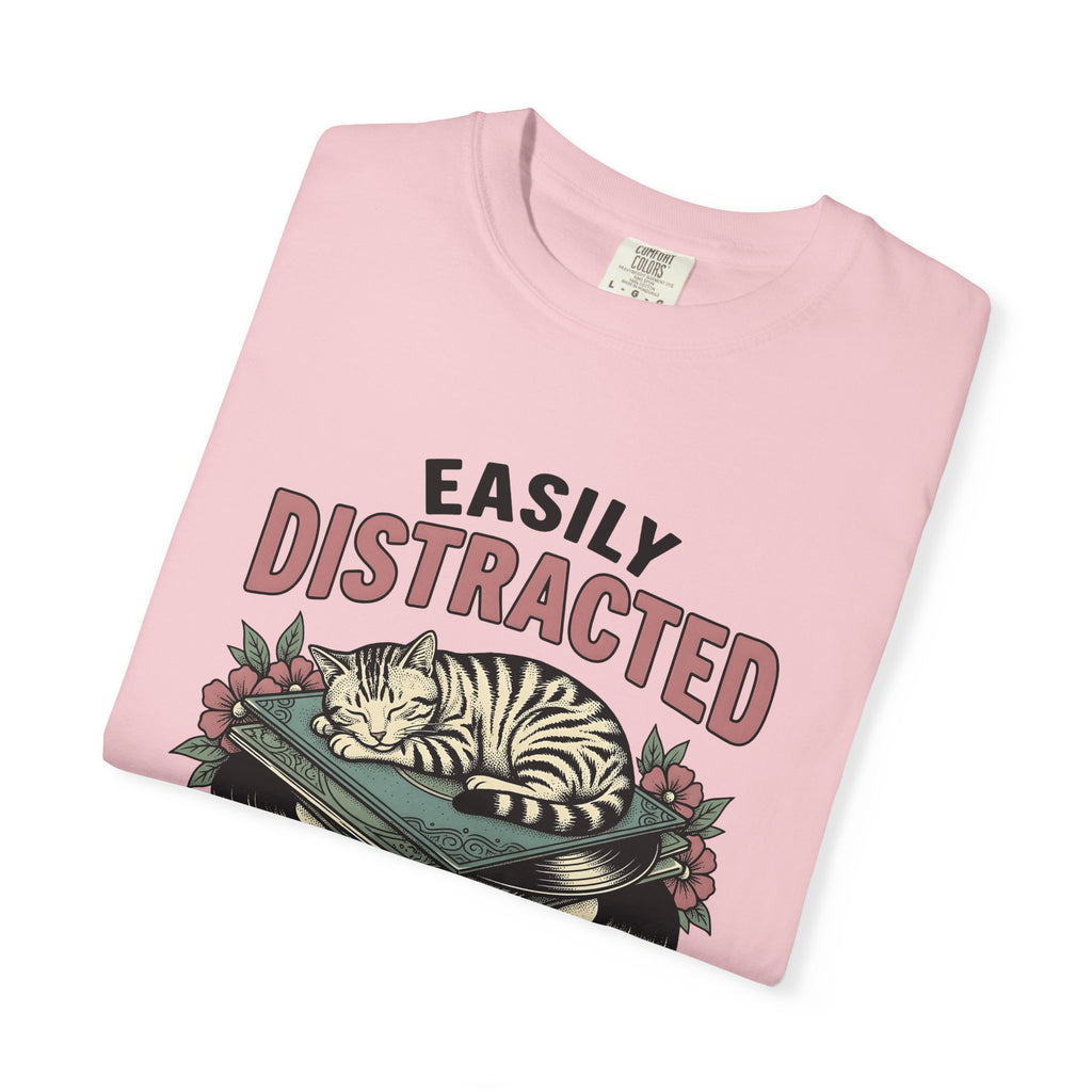 Orange Tabby Shirt Cat Sound Gift Women Old School Tee Tabby Cat T-Shirt Cat Fan Feline Tshirt Audio Graphic Doodle Music Discs Tshirt