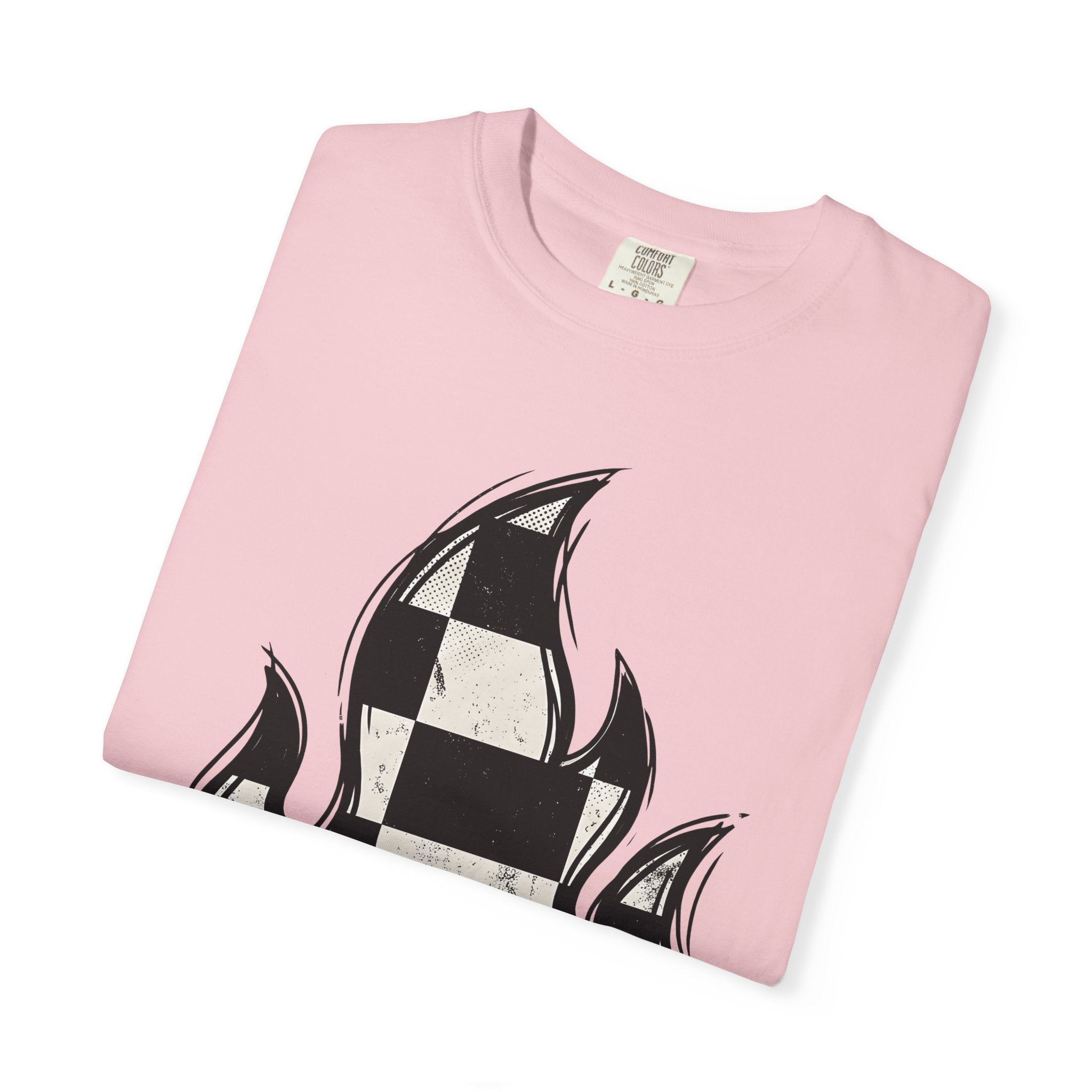 Plaid Fire Shirt Sports Motorsport Gift Women Worn Tee Tartan Flame T-Shirt Athlete Enthusiast Distressed Tshirt Racing Graphic Classic