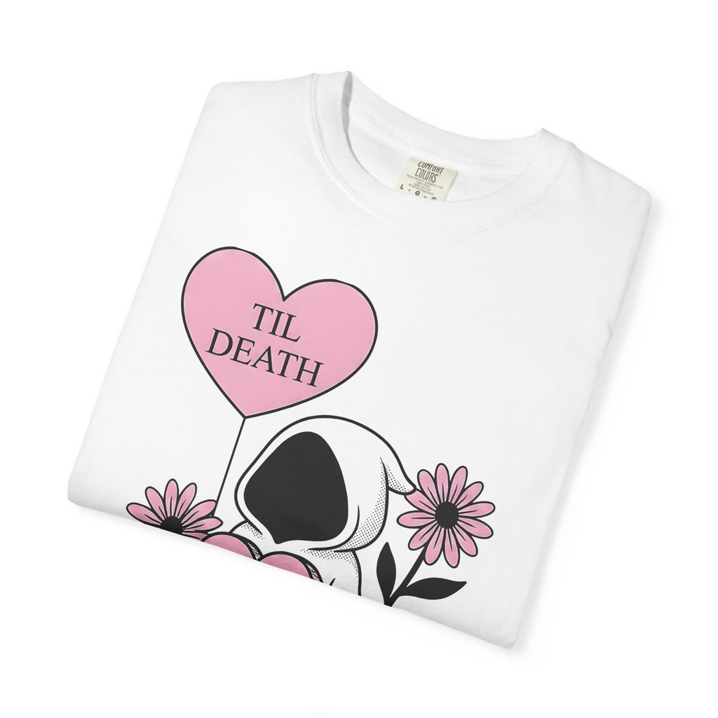 Skull Grim Shirt Halloween Macabre Gift Women Line Art Tee Skeleton T-Shirt Horror Fan Dark Art Tshirt Gothic Graphic Sketch Blooms Tshirt