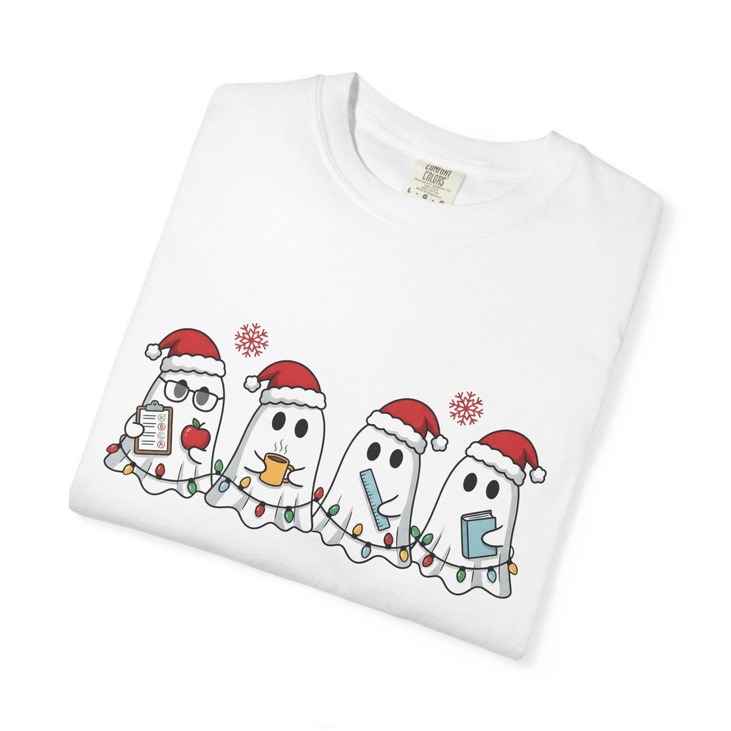 Holiday Ghost Shirt Teachers Celebration Gift Women Sweet Tee Specter T-Shirt Educator Enthusiast Cute Tshirt Festive Graphic Comic