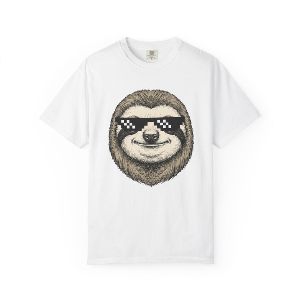 Sloth Head Shirt Animals Funny Gift Women Sketch Tee Sloth T-Shirt Wildlife Fan Drawing Graphic Tshirt Vintage Shades Tshirt