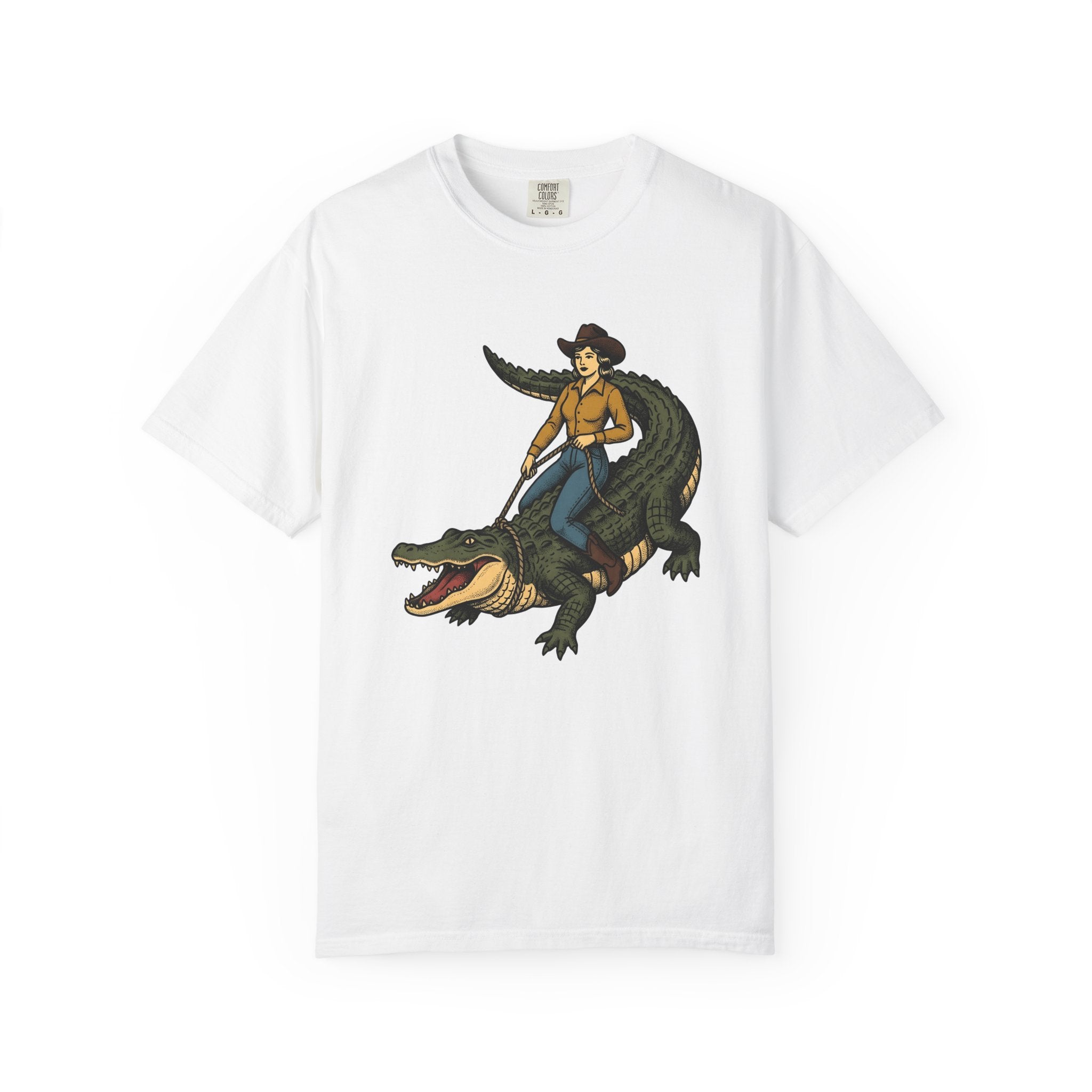 Cowgirl On Alligator Shirt Cowgirl Cowboy Gift Women Rustic Tee Rodeo T-Shirt Cowgirl Fan Western Tshirt Cowboy Graphic Old School Hat