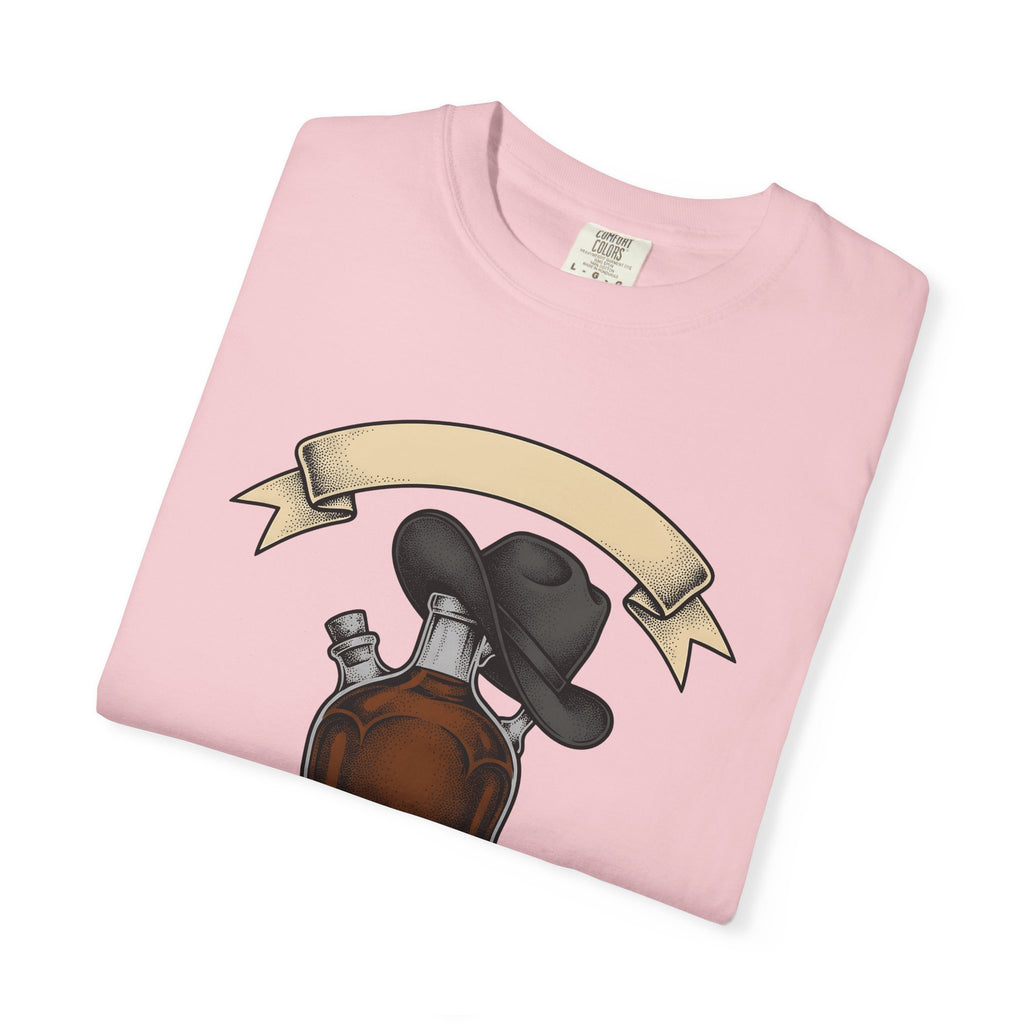 Whiskey Bottle Hat Shirt Cowgirl Western Gift Women Vintage Tee Liquor T-Shirt Rodeo Fan Retro Tshirt Cowboy Graphic Hand Drawn Playing