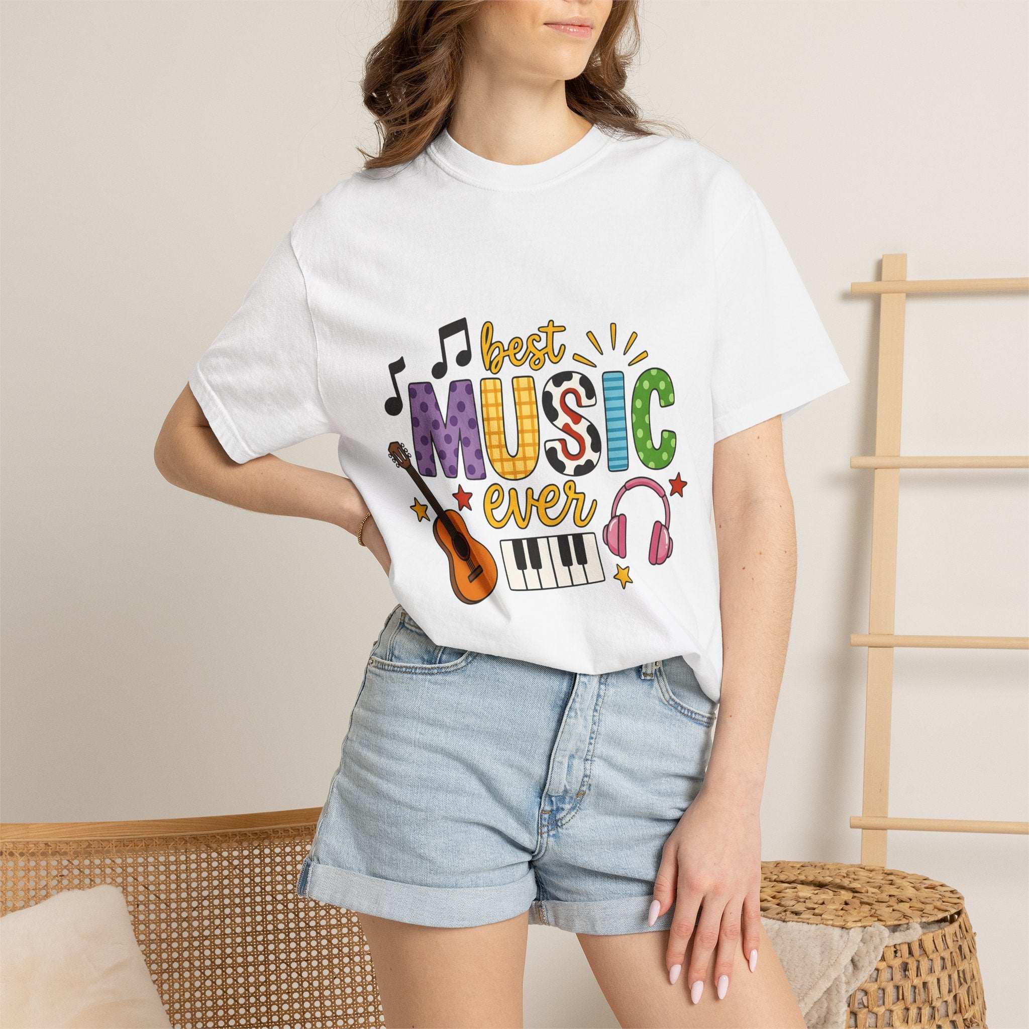 Musical Instruments Shirt Music Teacher Artist Gift Women Comic Tee Guitar T-Shirt Music Educator Enthusiast Cartoon Tshirt Artist Graphic