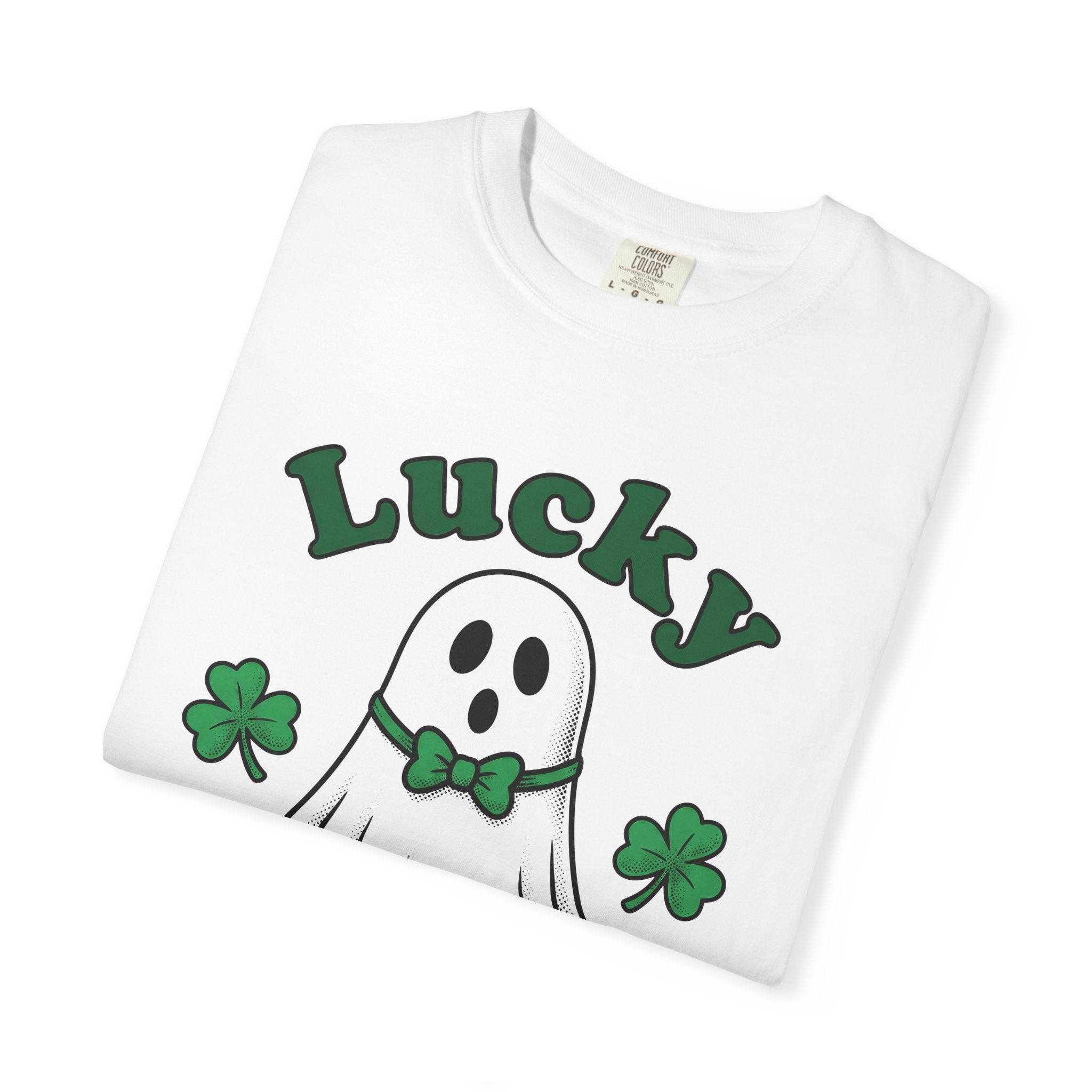 Apparition Clover Shirt St Patrick's Day Satire Gift Women Sketch Tee Shamrock T-Shirt Luck Fan Doodle Tshirt Parody Graphic Line Art Ribbon
