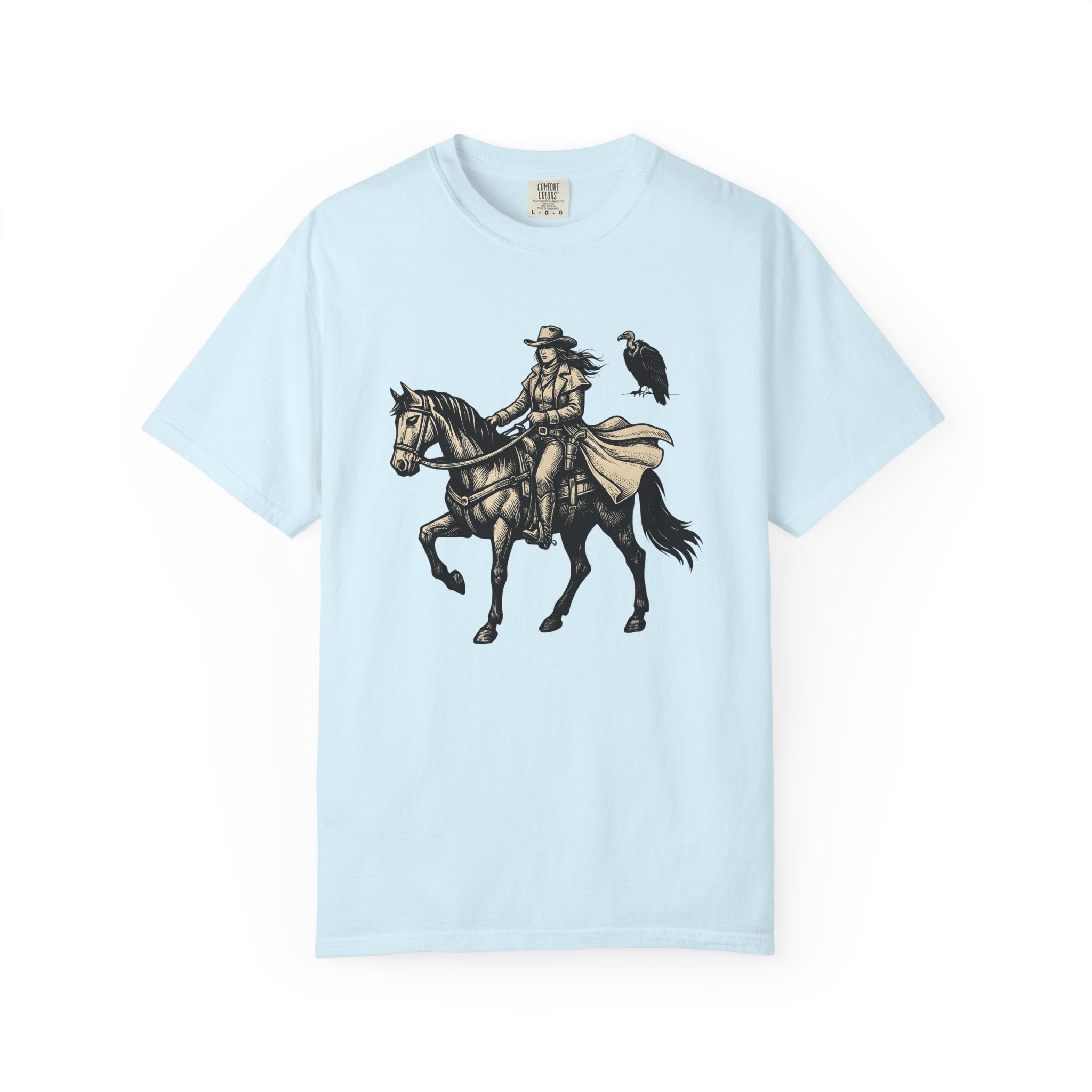 Cowgirl Horse Shirt Cowgirl Equestrian Gift Women Hand Drawn Tee Horseback T-Shirt Cowgirl Fan Handdrawn Tshirt Horse Riding Graphic Country