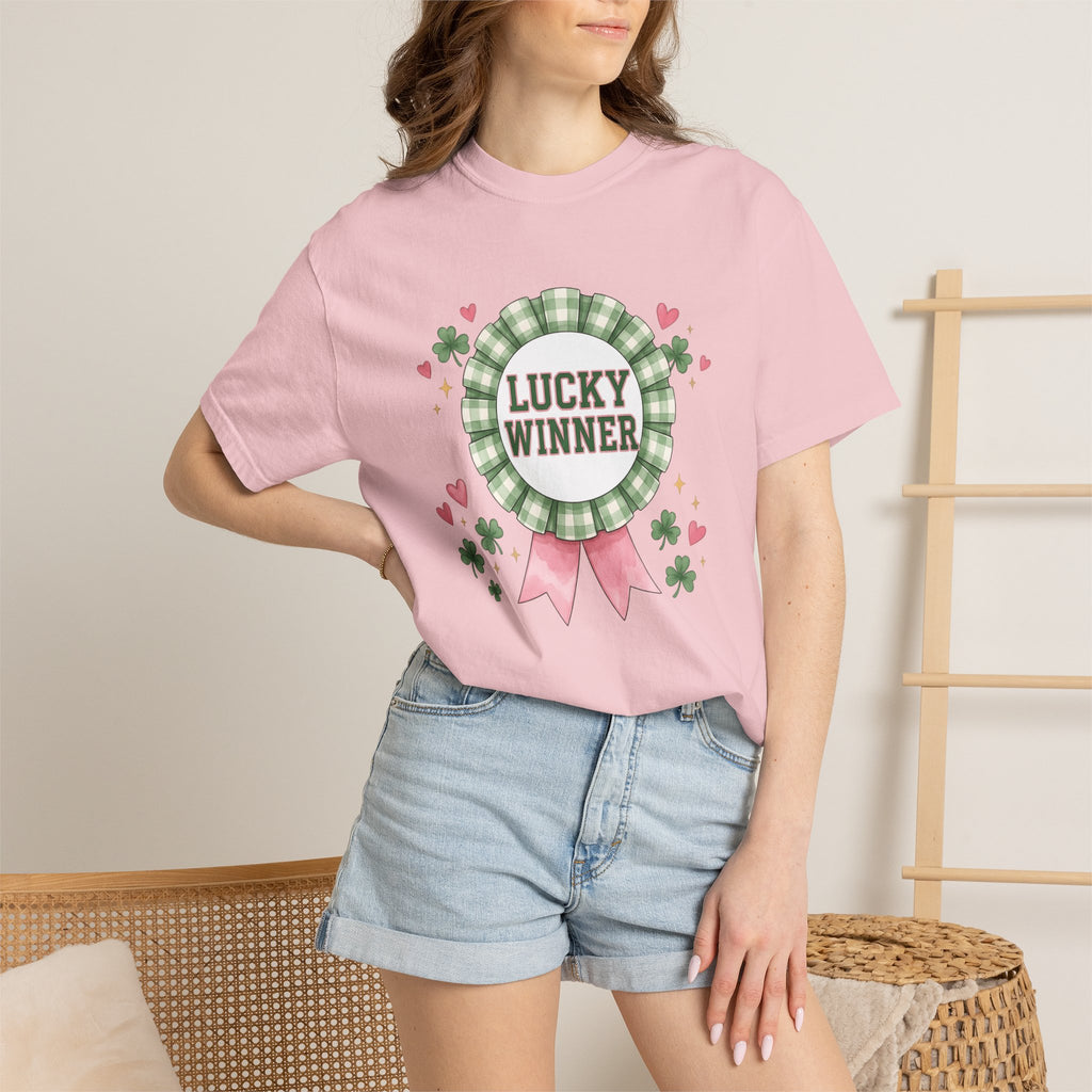 Prize Ribbon Shirt St Patrick's Day Charm Gift Women Hand Painted Tee Rosette T-Shirt Lucky Fan Hand Drawn Tshirt Allure Graphic Retro