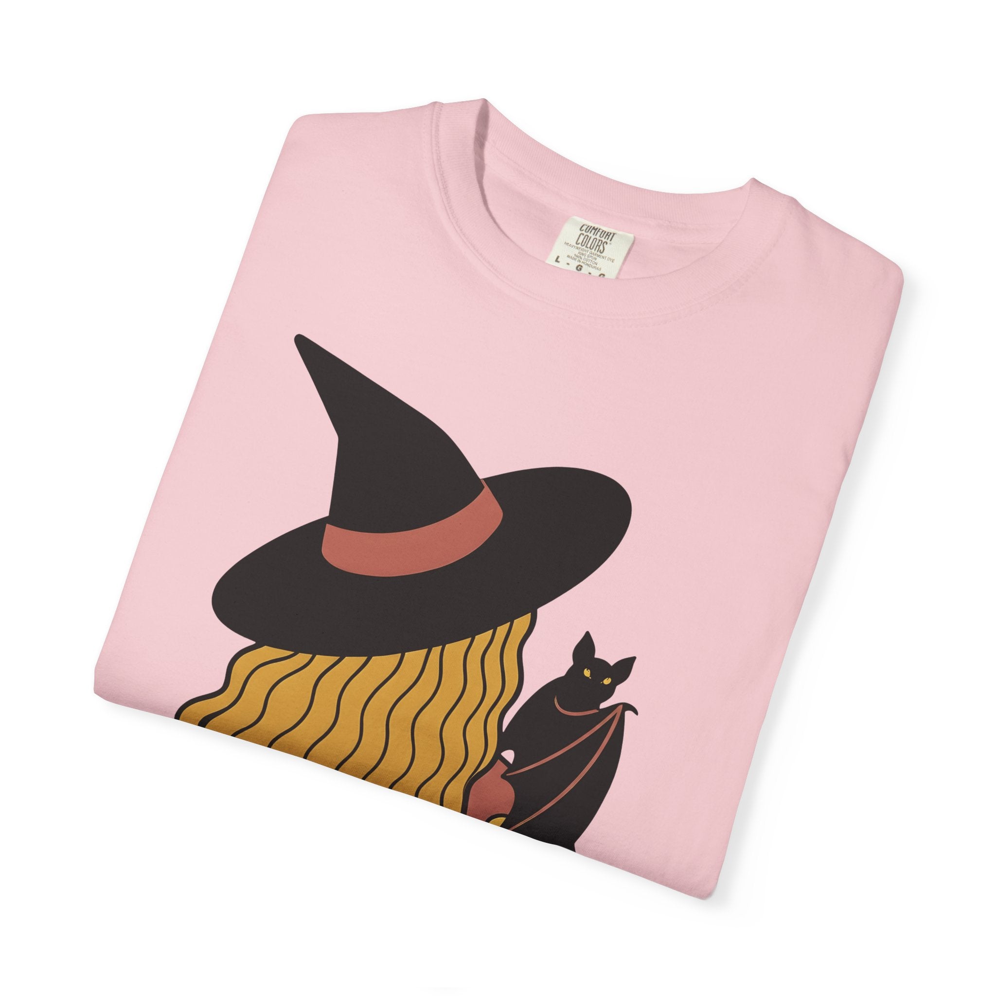 Witch Bat Shirt Halloween Spell Gift Women Animated Tee Vampire Bat T-Shirt Horror Fan Cartoon Tshirt Magic Graphic Basic Clouds Tshirt