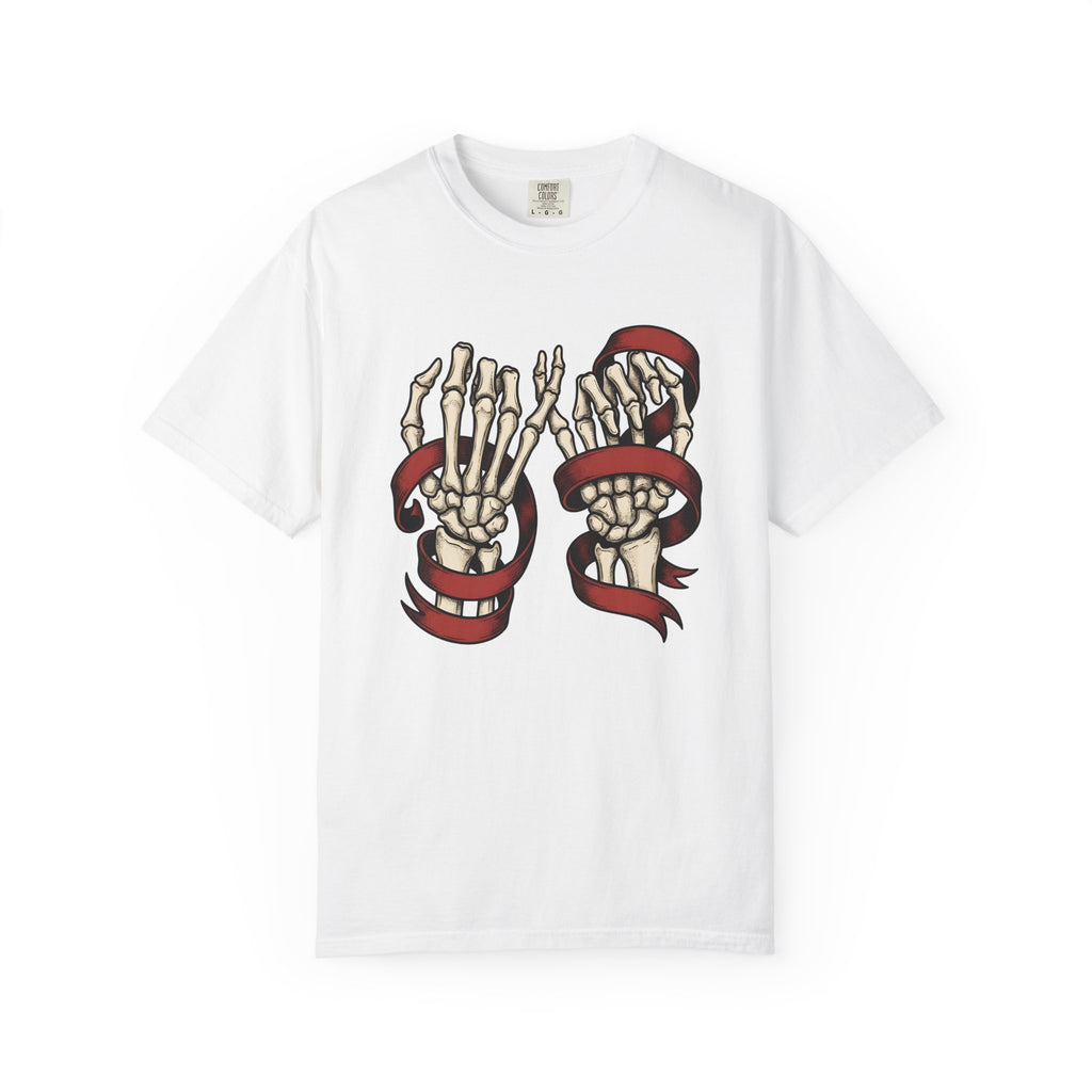 Skeleton Hands Shirt St. Valentine's Day Gothic Gift Women Tattoo Tee Bony Fingers T-Shirt Valentine Fan Traditional Tshirt Dark Graphic