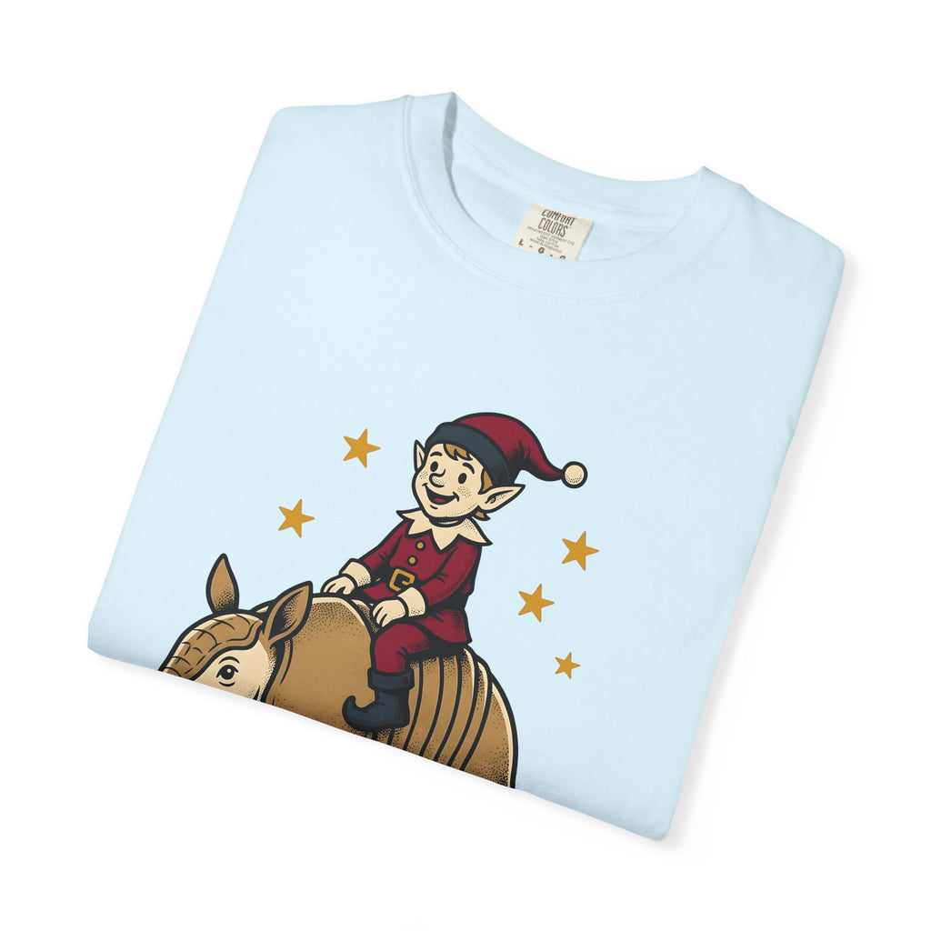 Elf Armadillo Shirt Christmas Fauna Gift Women Caricature Tee Armadillo T-Shirt Xmas Fan Cartoon Tshirt Wildlife Graphic Classic Stars